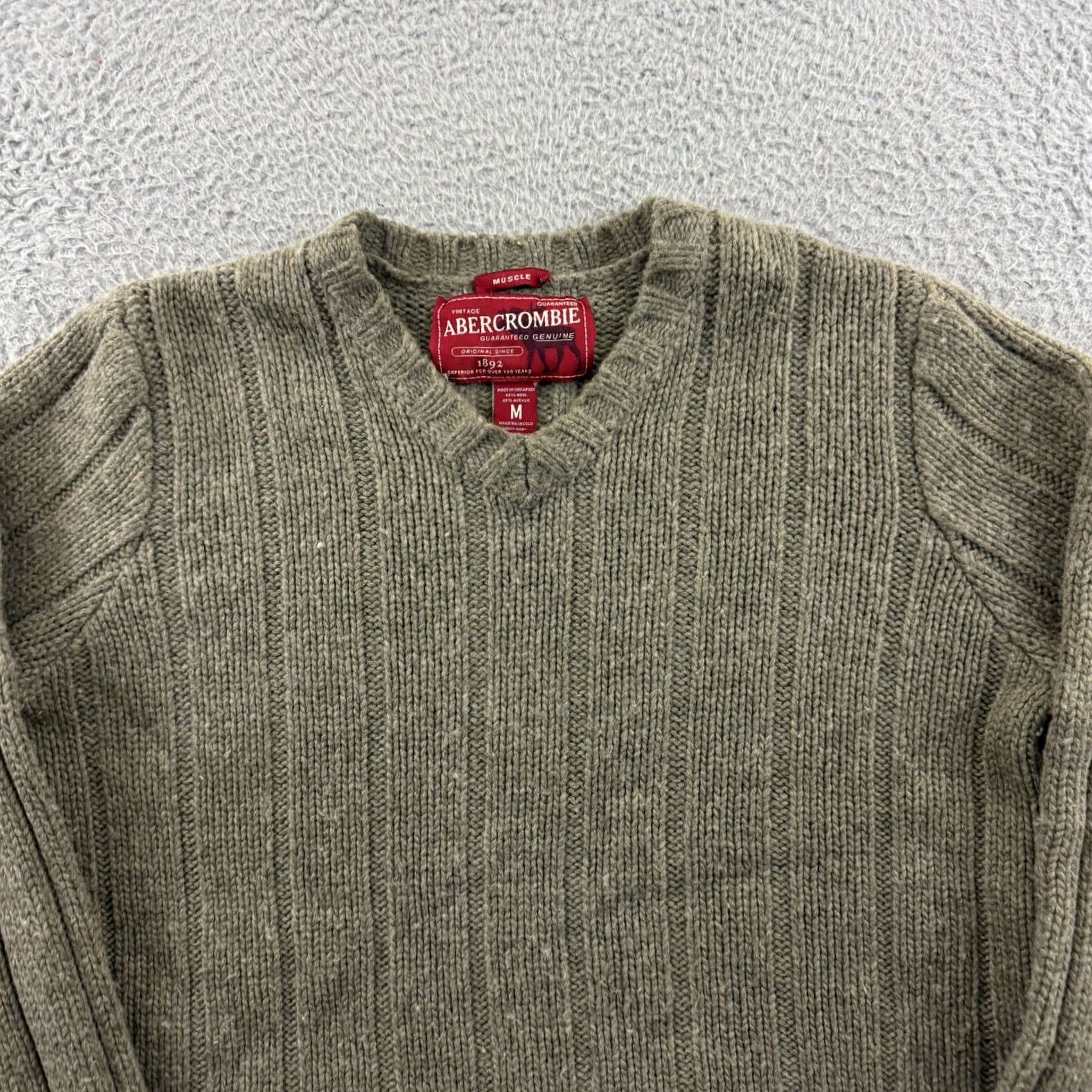 Abercrombie & Fitch VINTAGE Abercrombie & Fitch Mens M Green Ribbed Wool Blend Preppy Pullover Sweater Size US M / EU 48-50 / 2 - 3 Thumbnail