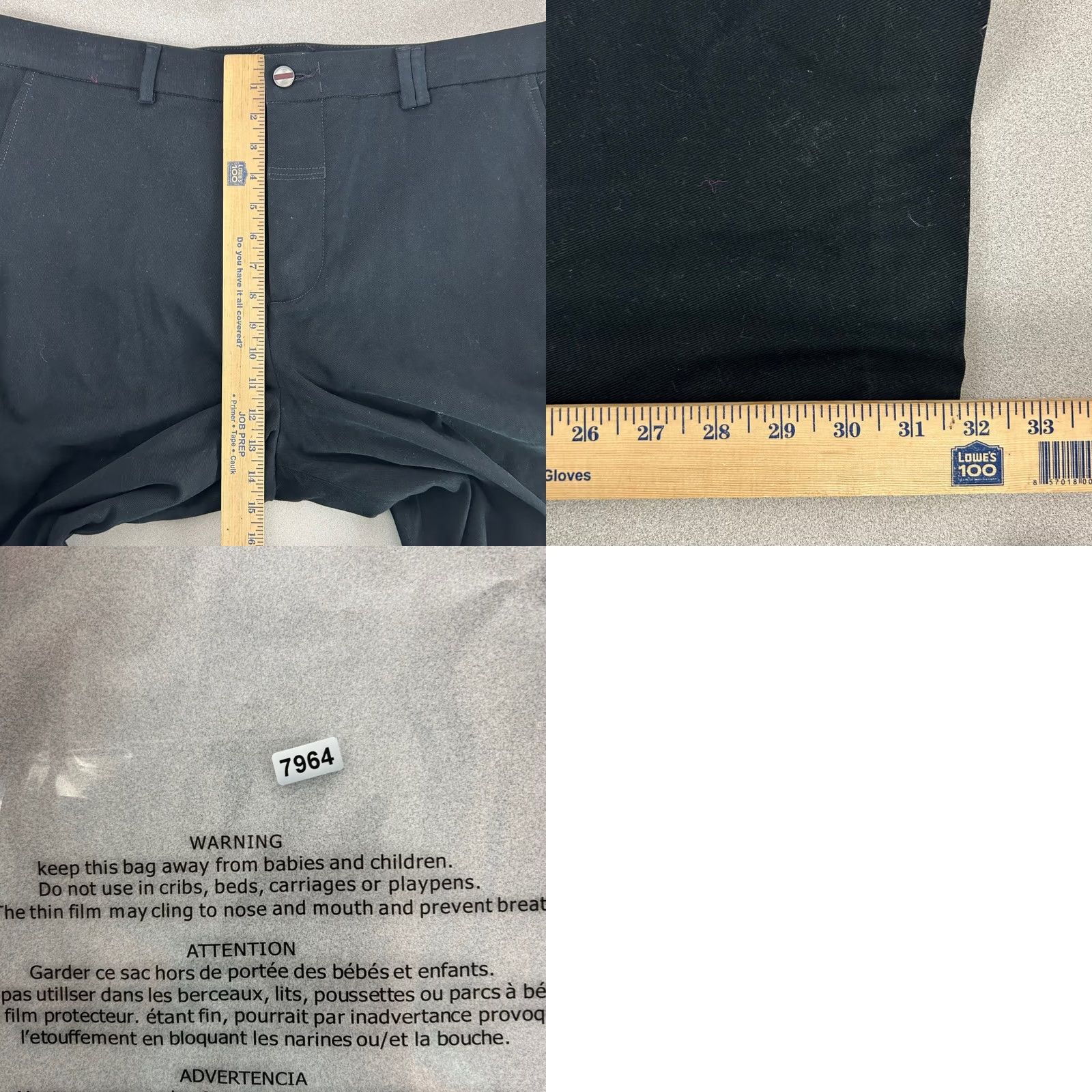 Vintage Vayder Trousers Pants Men 38x32 Black Button Fly Cotton Stretch VAY109 Made USA Size US 38 / EU 54 - 9 Thumbnail