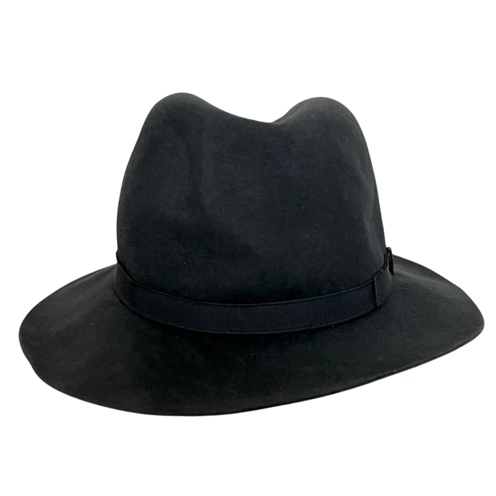 Borsalino BORSALINO Black Fur Felt Fedora Hat SZ 7 56 Made Italy Water Repellent Fedora Mens Size ONE SIZE - 2 Thumbnail