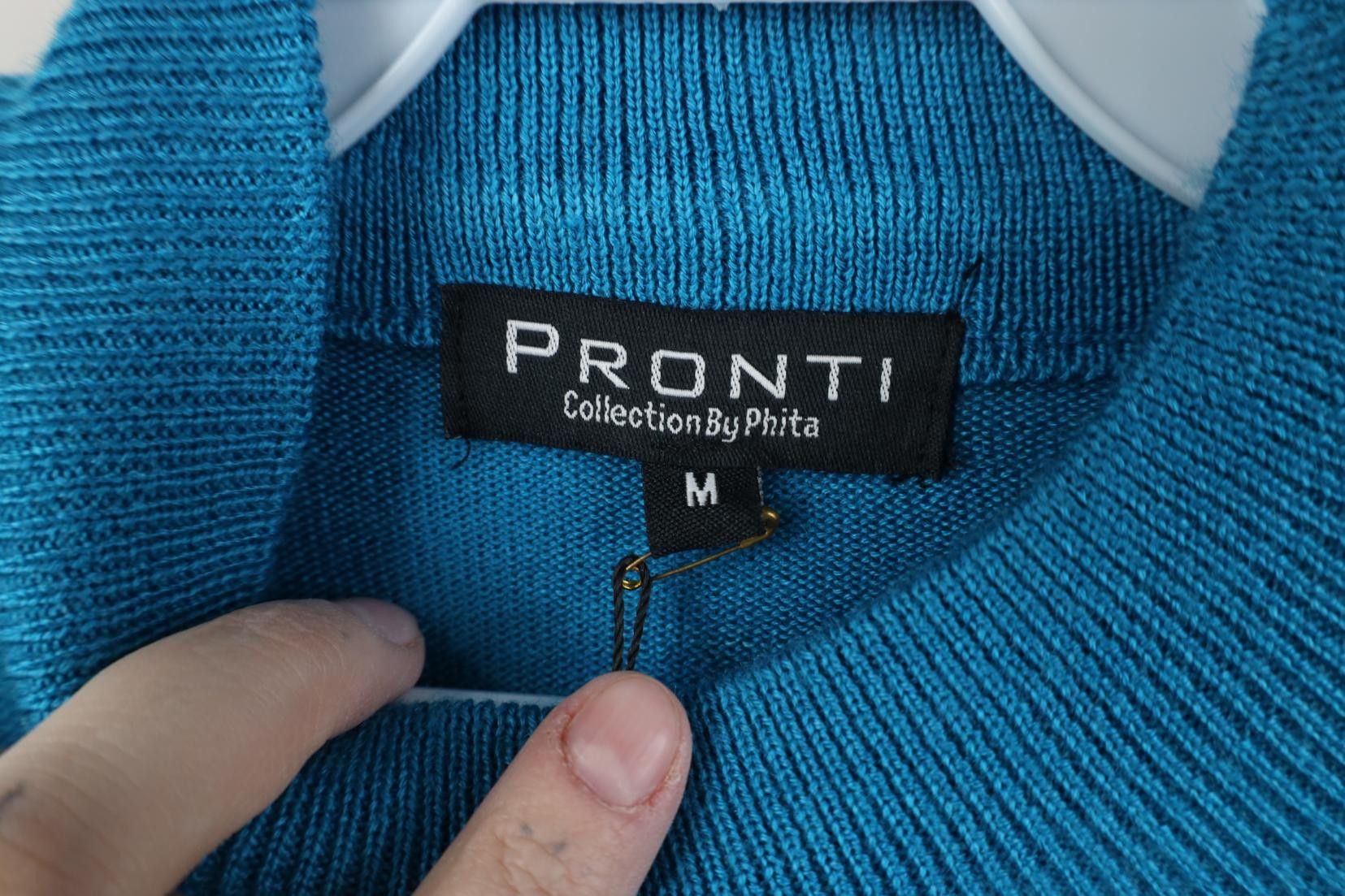 Vintage Deadstock Vintage 90s Y2K Streetwear Mock Neck Sweater Blue Size US M / EU 48-50 / 2 - 5 Thumbnail