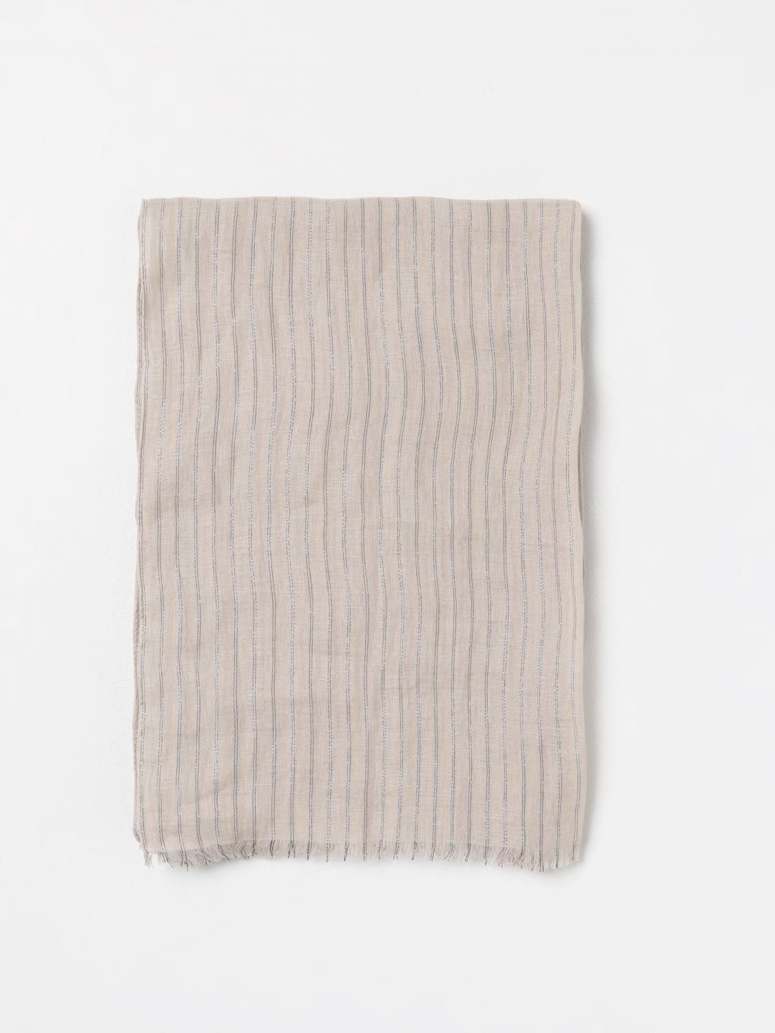 Brunello Cucinelli o1y0725 Size : OS / Striped Scarf in Beige Size ONE SIZE - 1 Preview