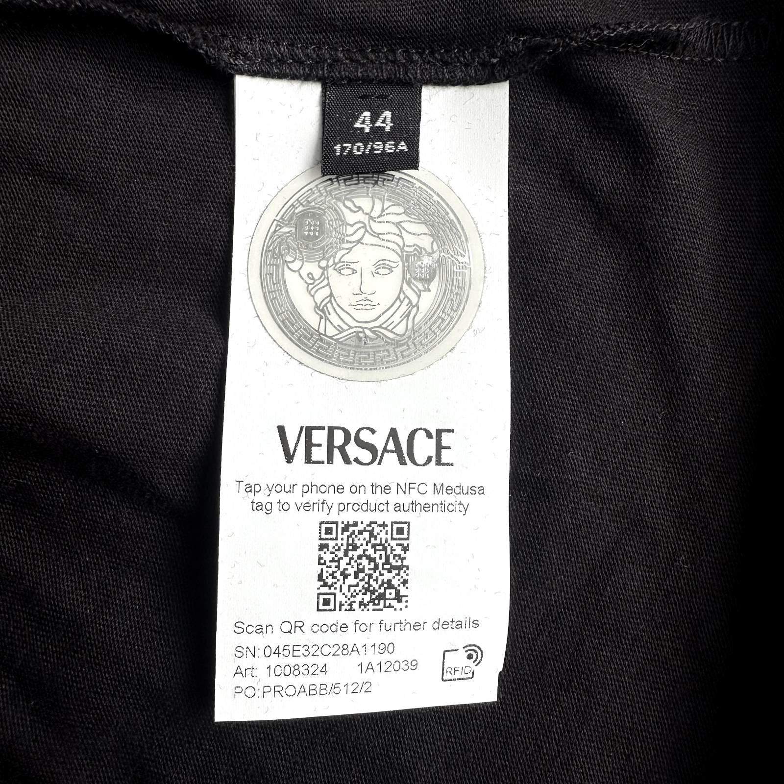 Versace Versace Black Shirt With Pink Front Logo Size Medium Retail Size M / US 6-8 / IT 42-44 - 4 Thumbnail