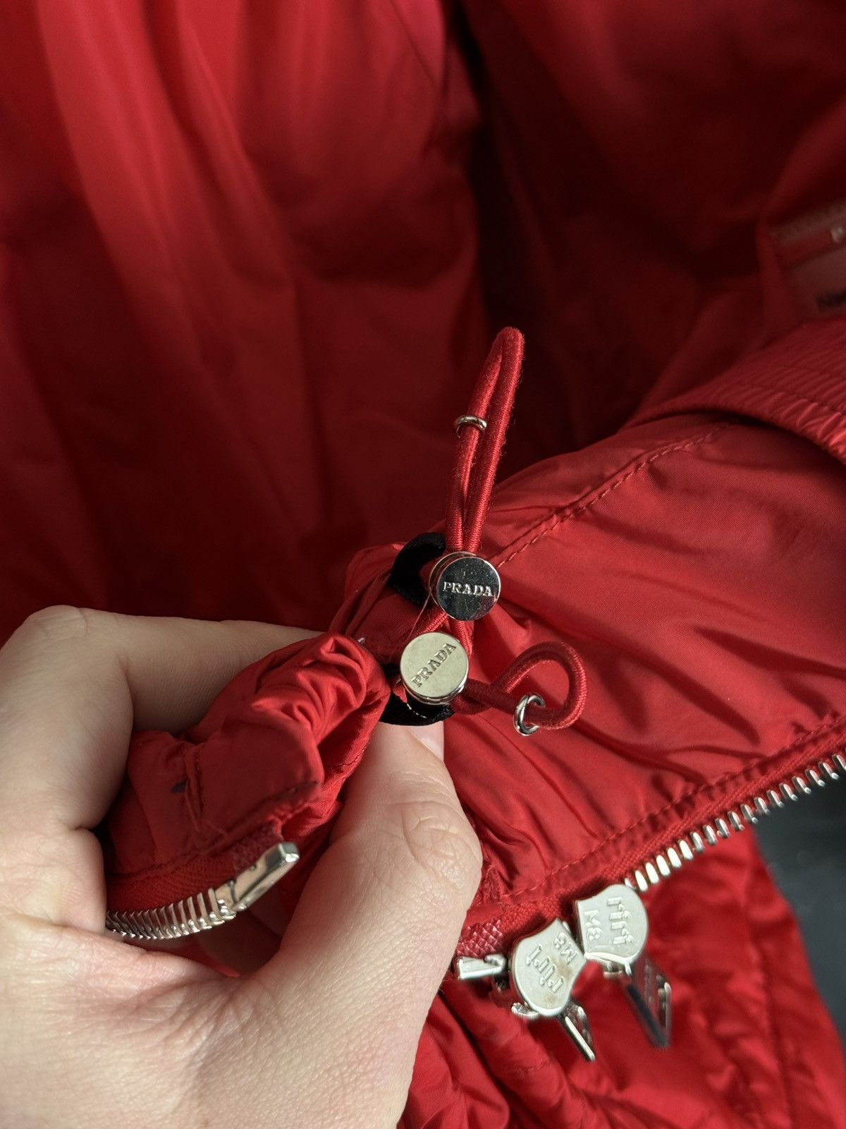 Prada 2008 Prada Red Diamond Women’s Quilted Puffer Jacket Size XL / US 12-14 / IT 48-50 - 21 Thumbnail