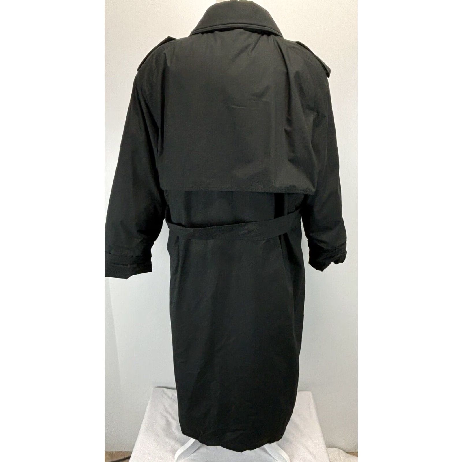 Vintage VINTAGE The Company Store Down Trench Coat Jacket Belted Midi Plus Size 20 Black Women’s Coat Size 3XL / US 20-22 - 3 Thumbnail