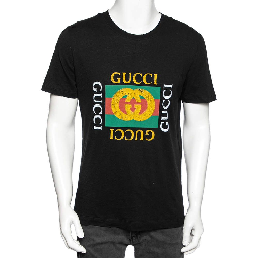 Gucci Gucci Vintage GG Logo Black Short Sleeve T-Shirt Size US XL / EU 56 / 4 - 1 Thumbnail