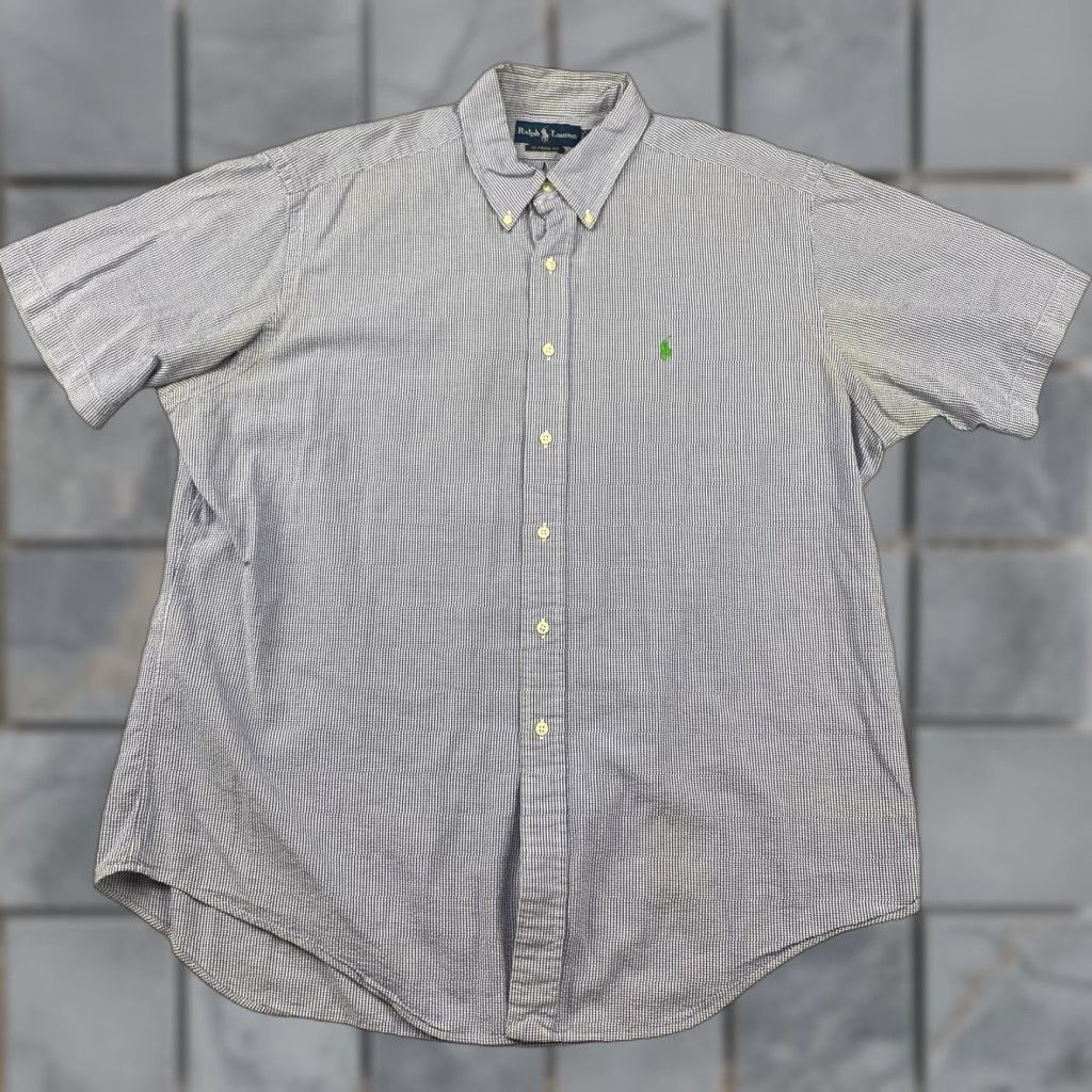 Ralph Lauren Ralph Lauren Button Down Shirt Mens XL Blue Checkered Short Sleeve Classic Fit Size US XL / EU 56 / 4 - 1 Thumbnail