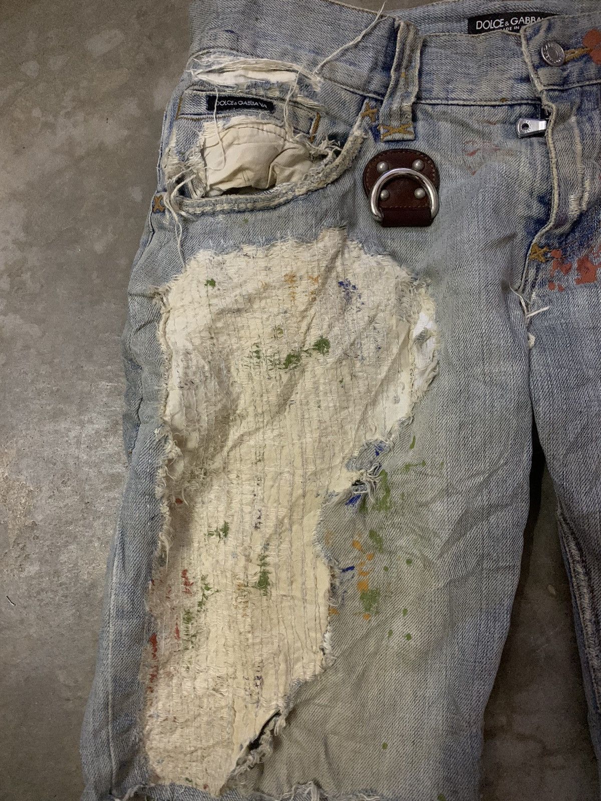 Dolce & Gabbana Dolce And Gabbana Painted Flare Short Denim Jeans Size US 40 / EU 56 - 3 Thumbnail