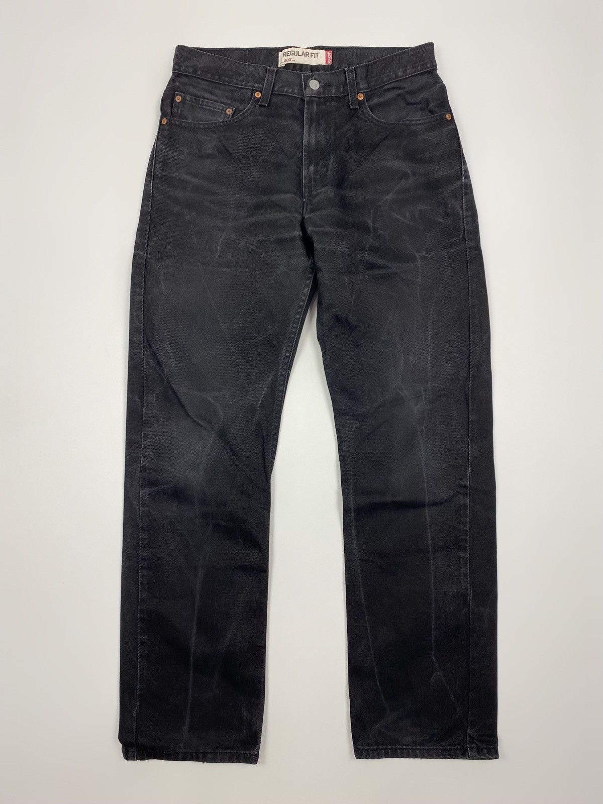 Levi's 2000’s Vintage Levi’s 505 Washed Black Denim Pants 32X32 Size US 32 / EU 48 - 3 Thumbnail