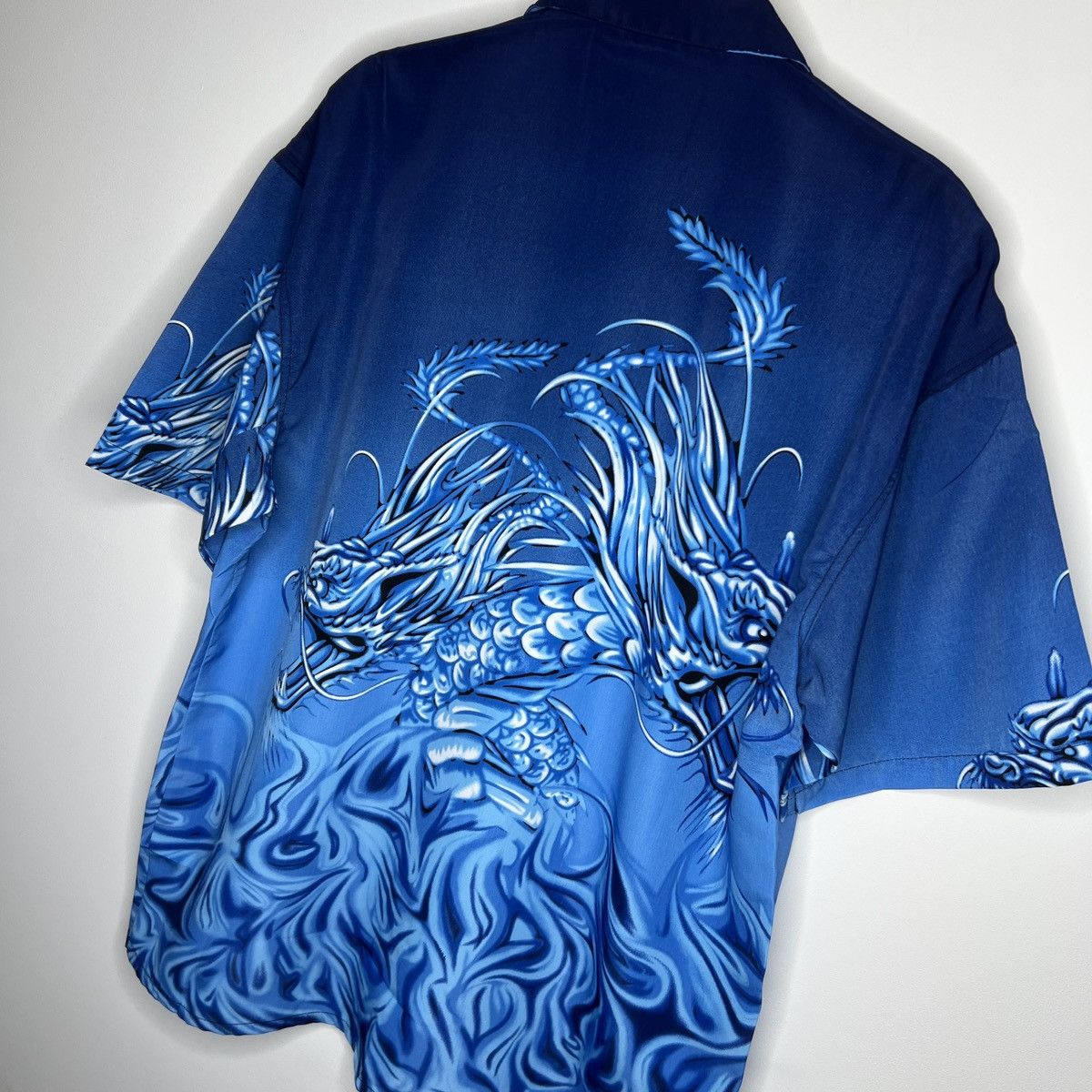 Japanese Brand × Vintage Vintage Japanese Crazy Shirt Dragon Summer Overprint 90s Size US XL / EU 56 / 4 - 7 Thumbnail