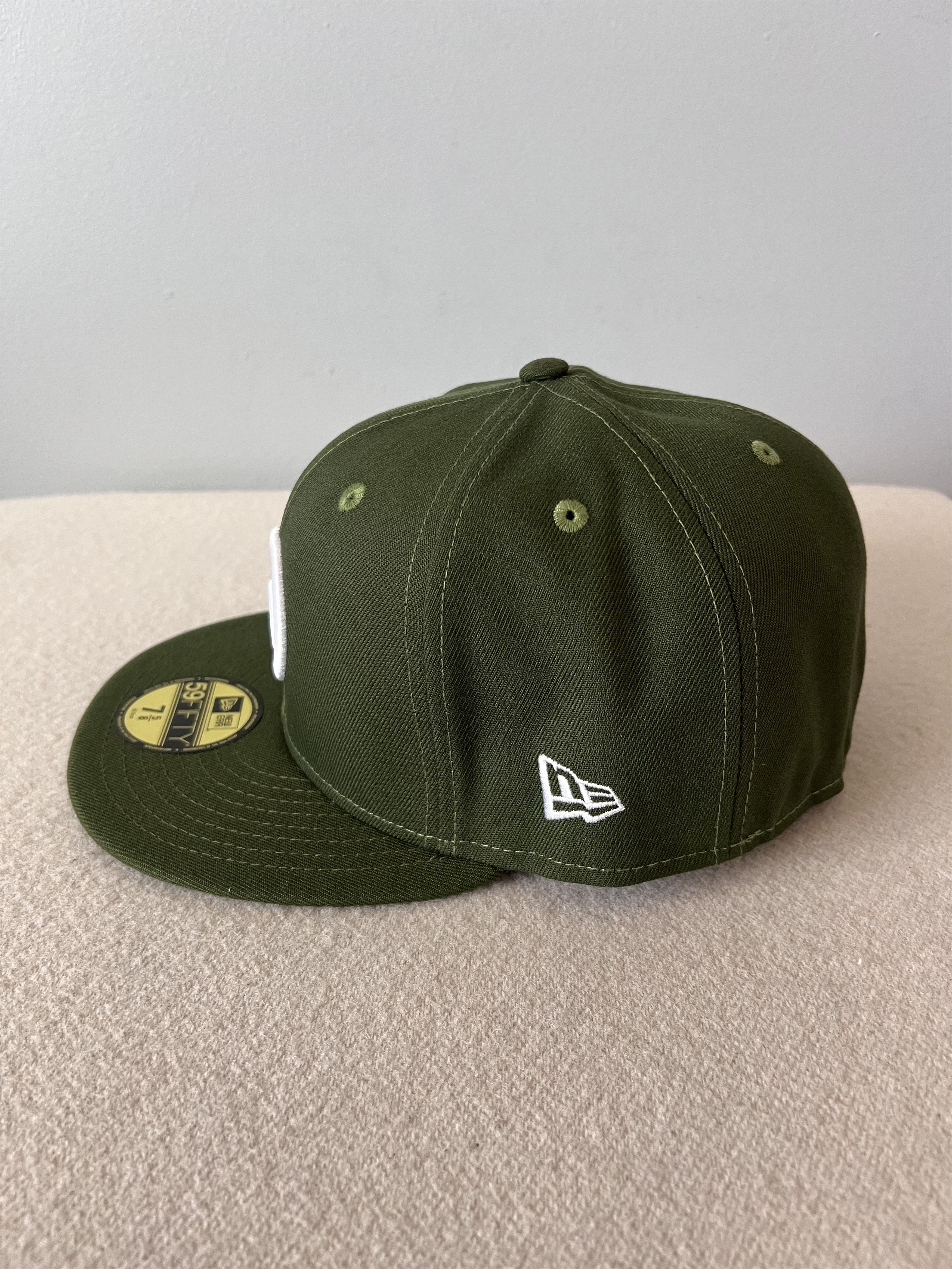 7 5/8 Hidden NY New Era H Logo 59FIFTY Fitted Hat in Green