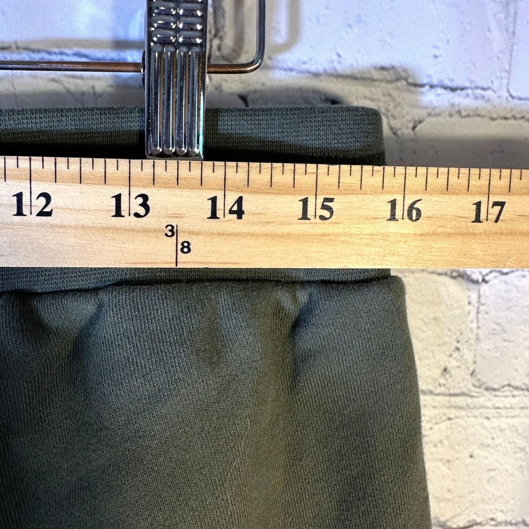Vintage American Giant Cargo Sweatpants Green Fleece Lined Joggers High Rise Women L Size 29" - 6 Thumbnail