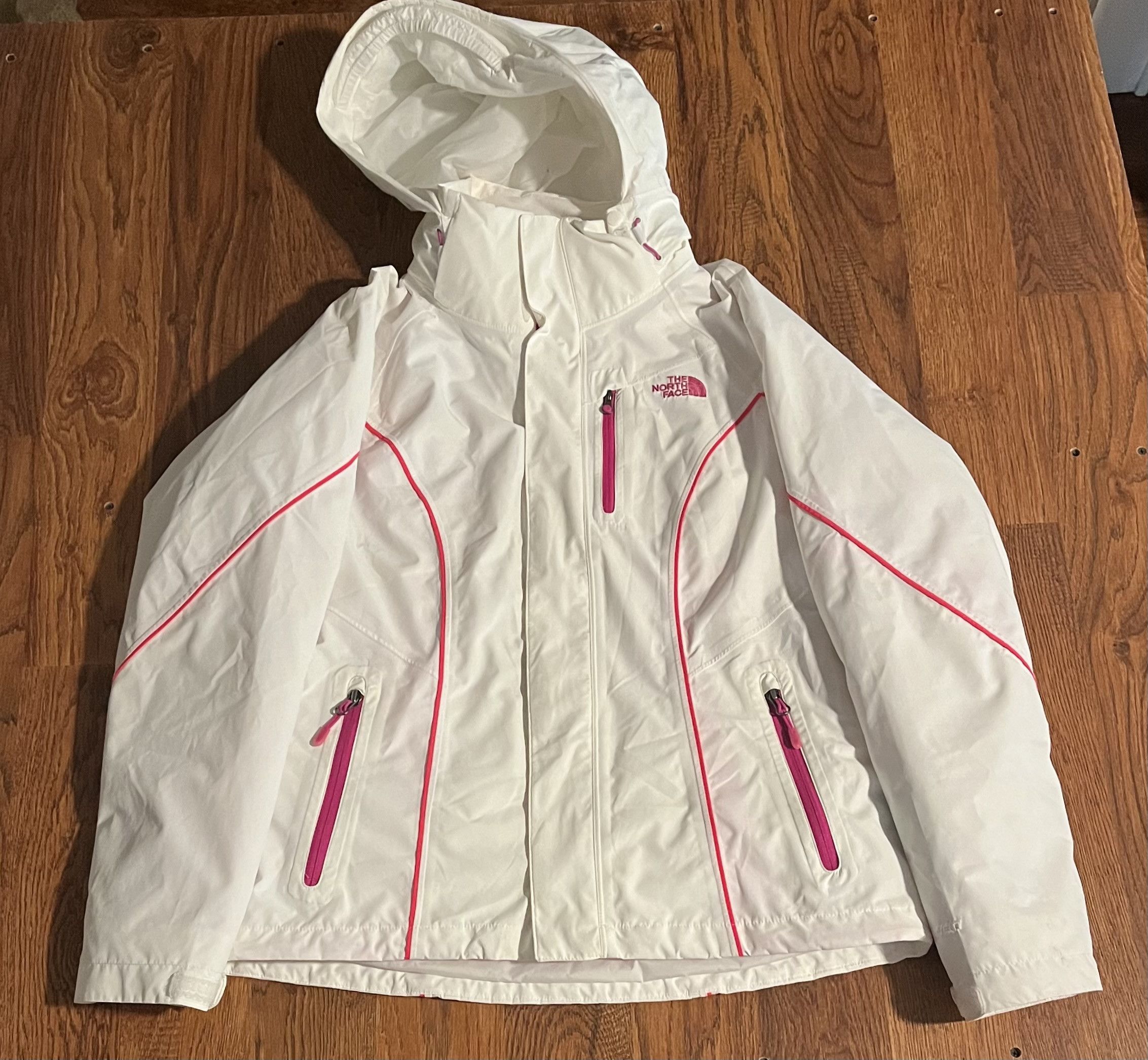 The North Face The North Face Pink Piping Hooded Ski Jacket Full Zip Size M / US 6-8 / IT 42-44 - 1 Thumbnail