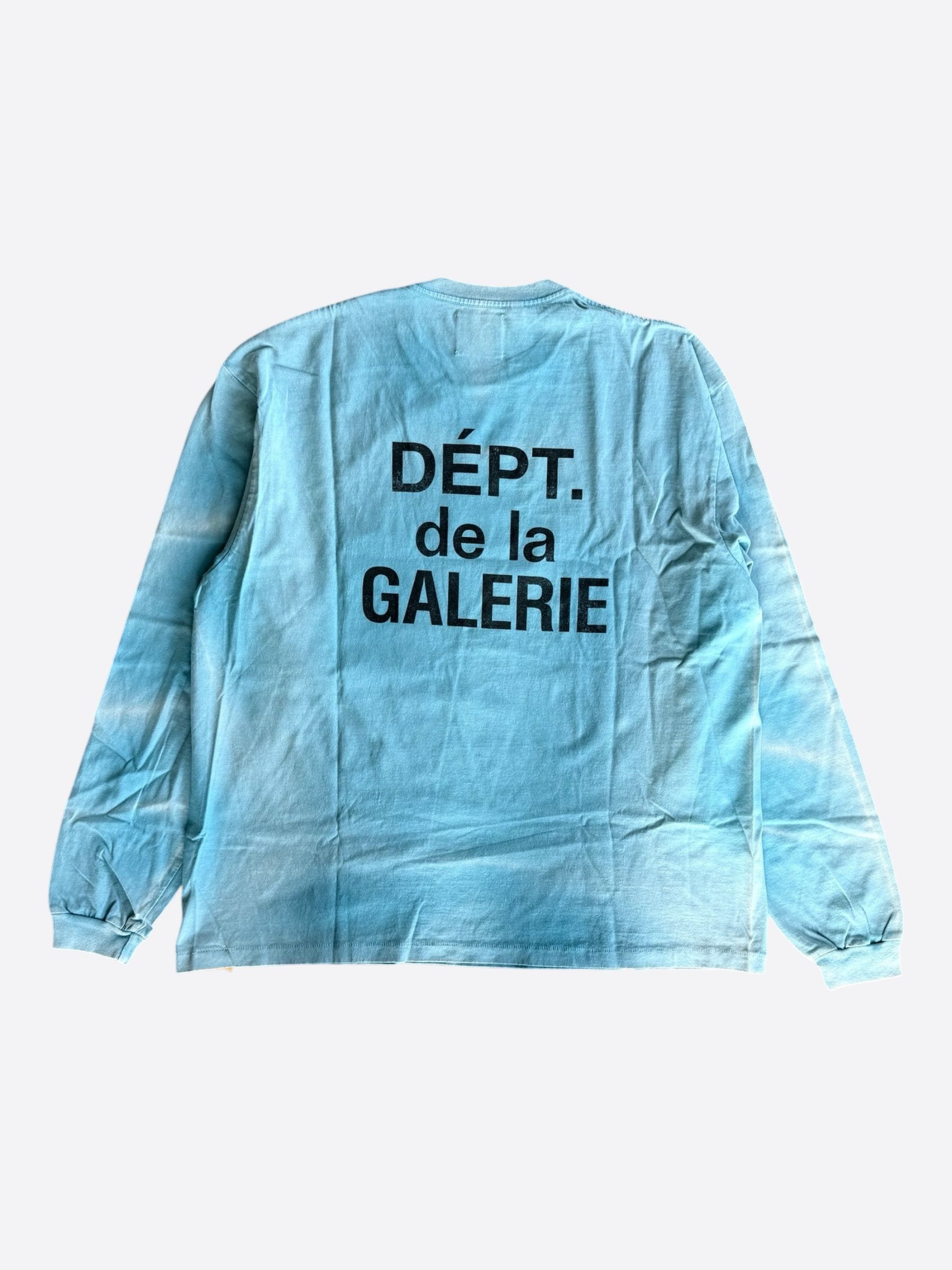 Gallery Dept. Faded Blue & Black French Logo Longsleeve T-Shirt Size US XL / EU 56 / 4 - 2 Thumbnail