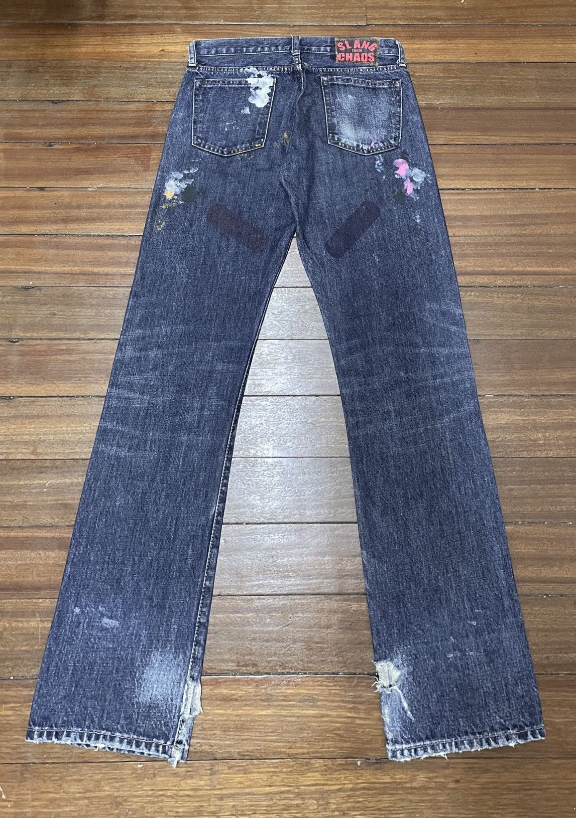 Japanese Brand Rare Vintage Brand RNA Slang From Chaos Painting Jeans 1990s Size US 30 / EU 46 - 2 Thumbnail