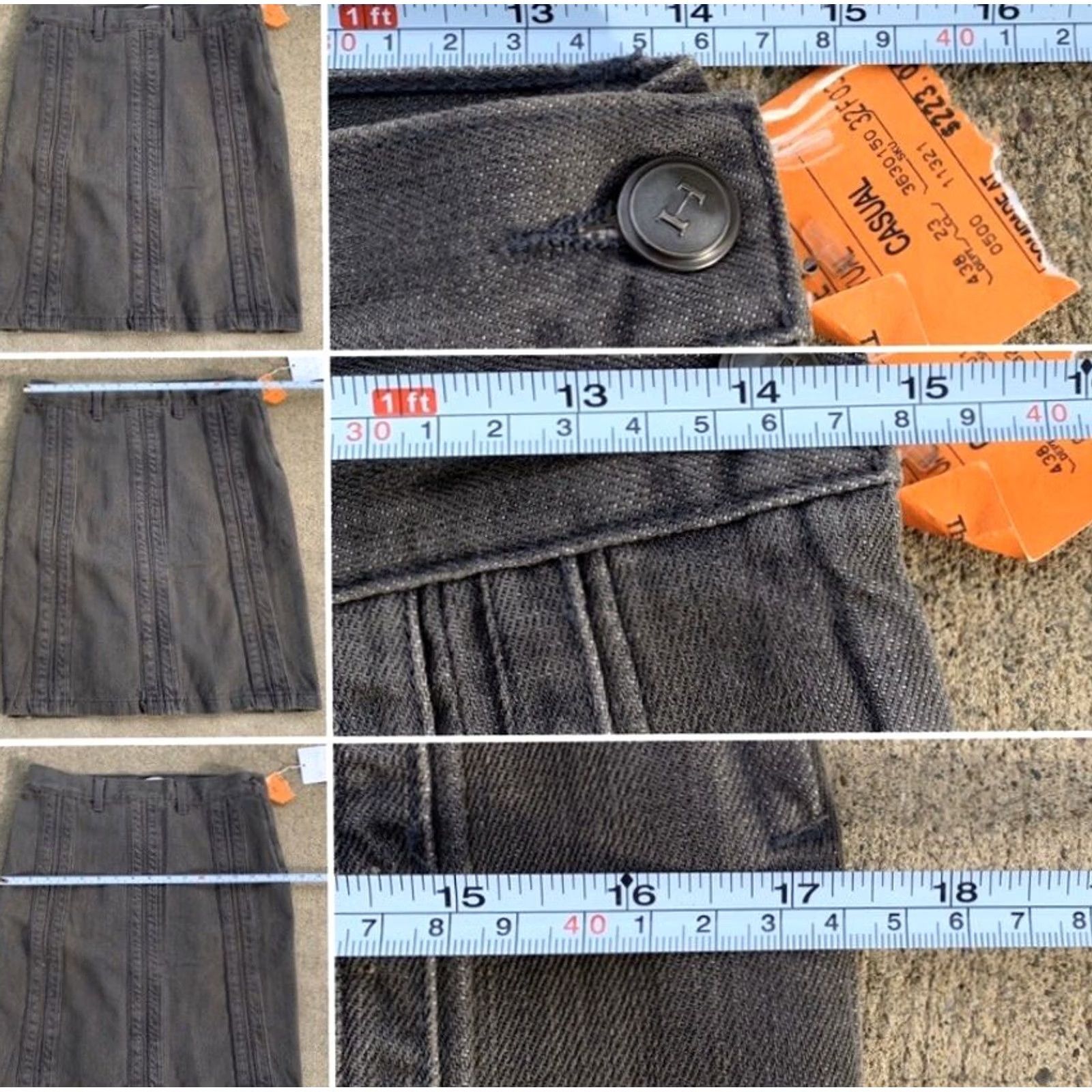 Vintage VINTAGE Habitual Thick Panel Skirt Cement Gray Denim 26 Women Adult Regular Cotton 100% USA Cement Size 26" / US 2 / IT 38 - 6 Thumbnail