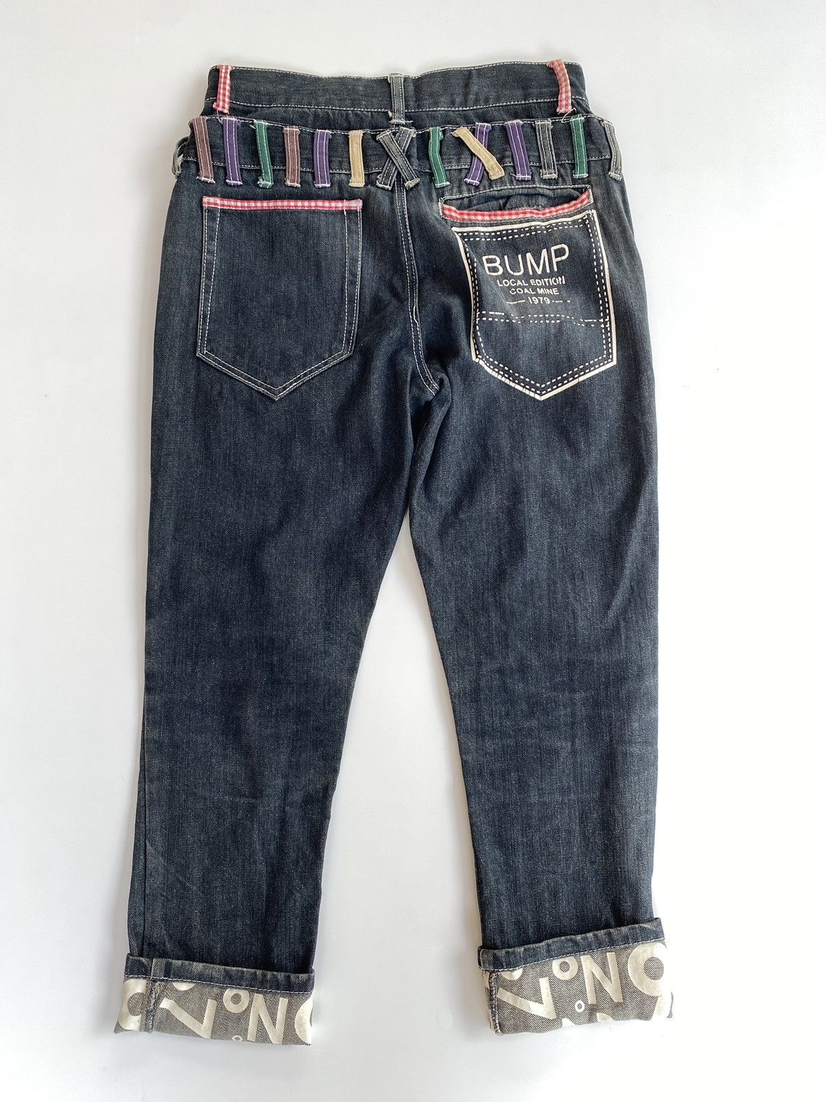 Japanese Brand Vintage Nylaus Denim Double Waist Black Size US 31 - 2 Thumbnail