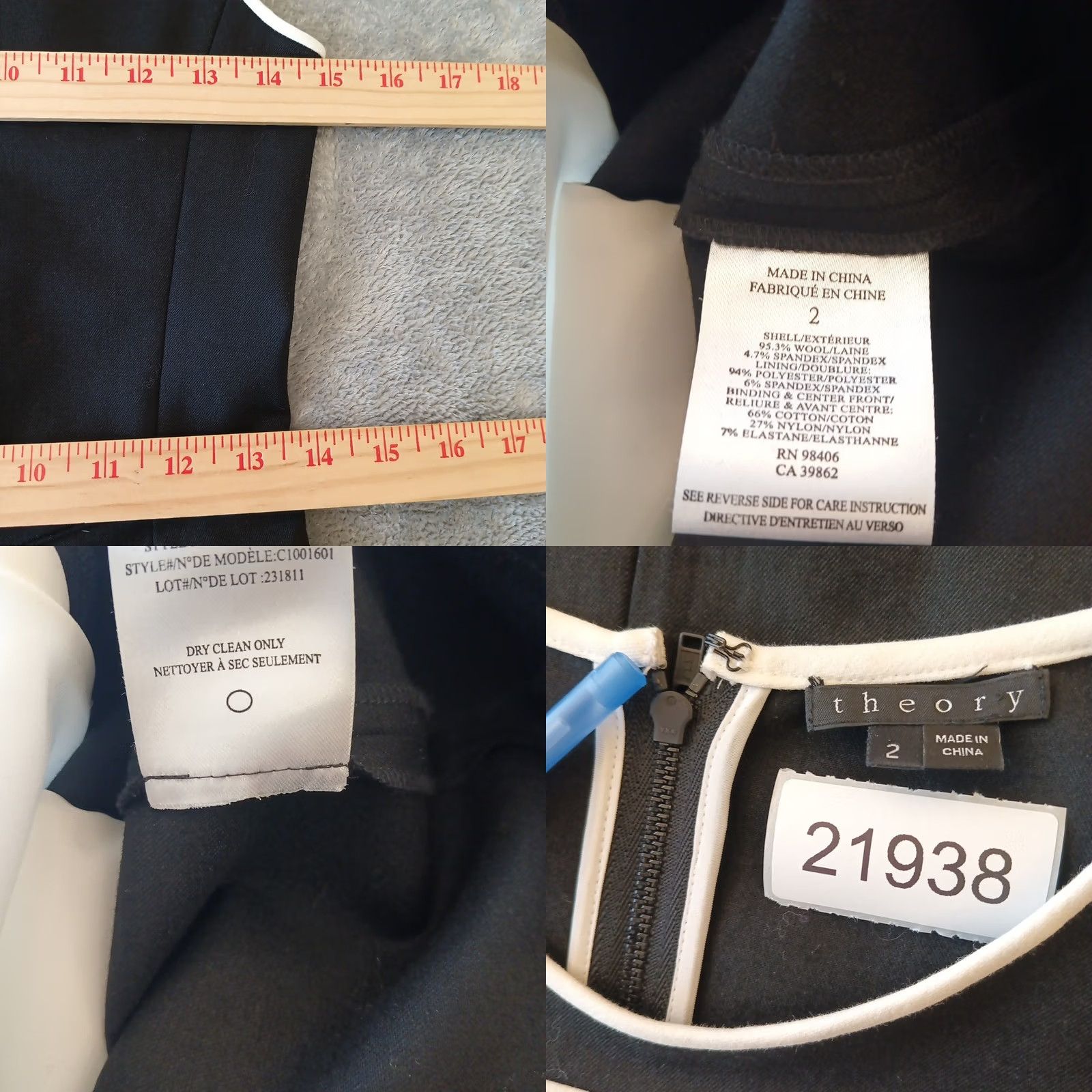 Theory Theory Colorblock Sleeveless Pencil Dress Size 2 Black Knee Length Wool Spandex Regular Women Size XS / US 0-2 / IT 36-38 - 8 Thumbnail