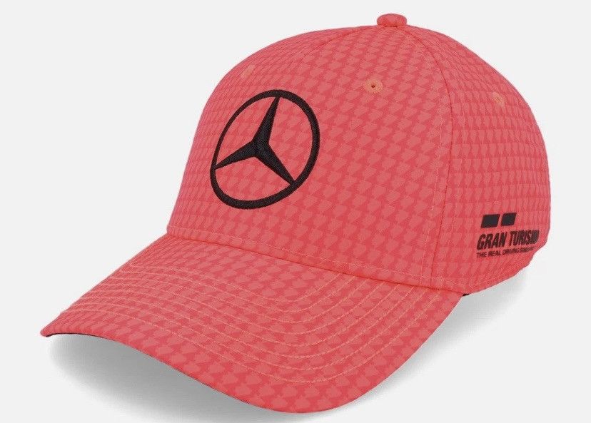 Mercedes-Benz Mercedes F1 Mens Cap Lewis Hamilton Pink Houndstooth Hat OS Size ONE SIZE - 1 Thumbnail