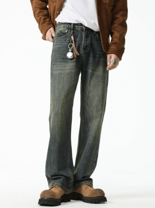 Japanese Brand × Jean Washed distressed men's slim all-match flared jeans Size US 32 / EU 48 - 1 Thumbnail