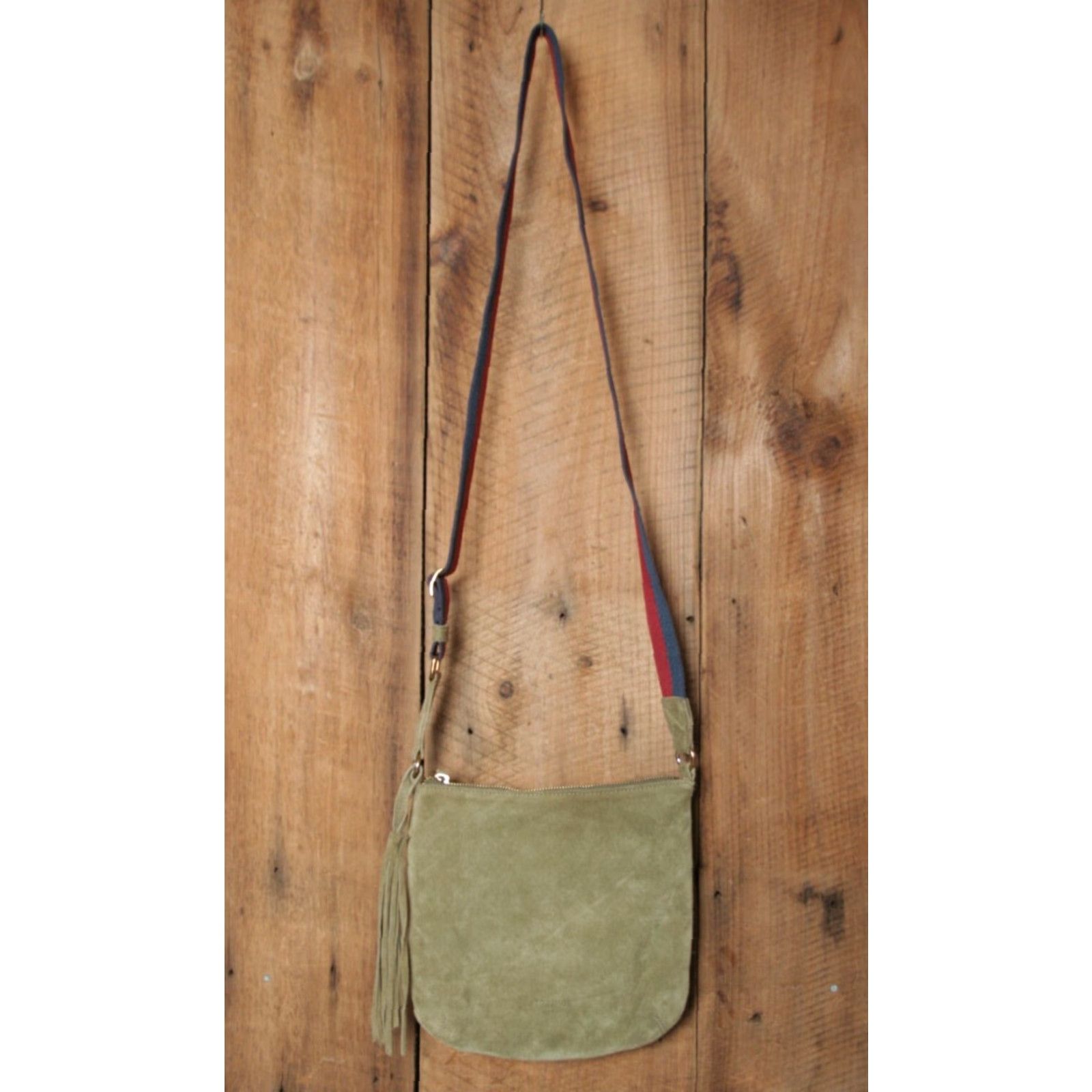 Olive MARGOT Remy Olive Green Suede Adjustable Crossbody Shoulder Hobo Bag Purse Purse Size ONE SIZE - 2 Thumbnail