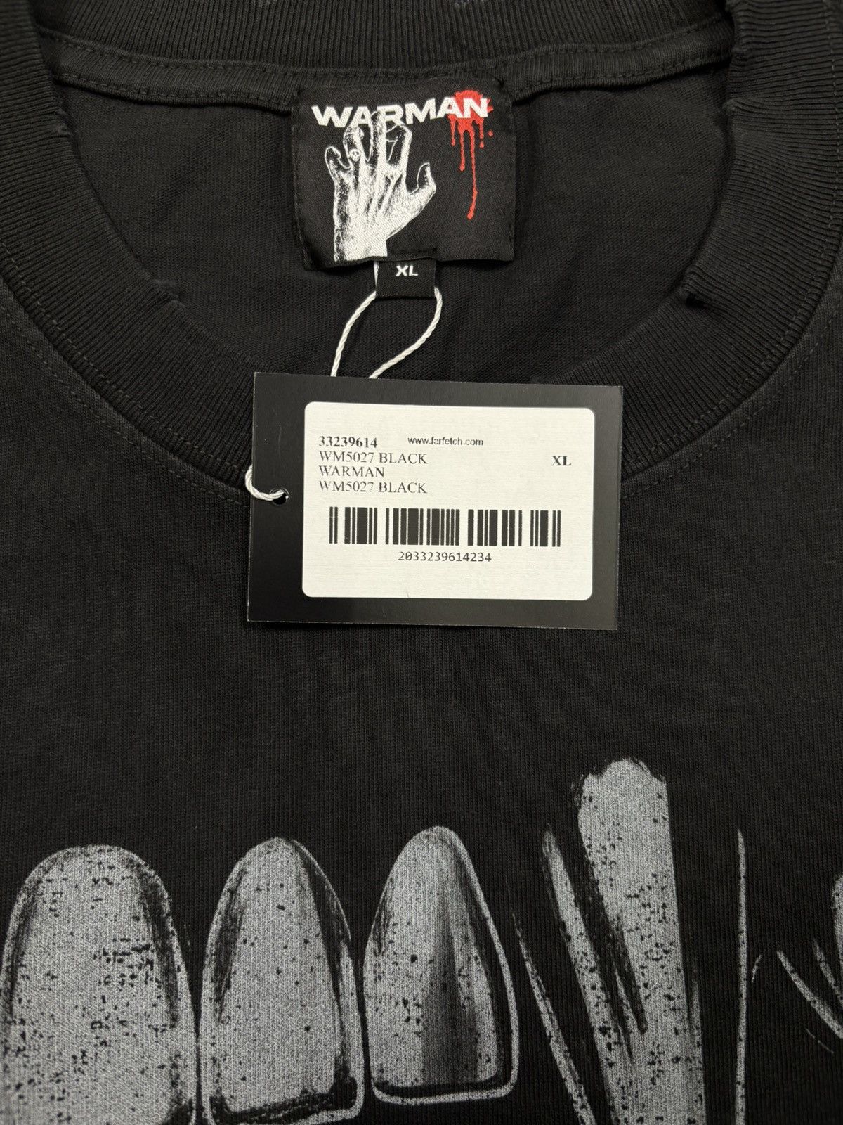 Vintage Warman Metalic Teeth Grapic T-Shirt, Washed Black Size US XL / EU 56 / 4 - 7 Thumbnail