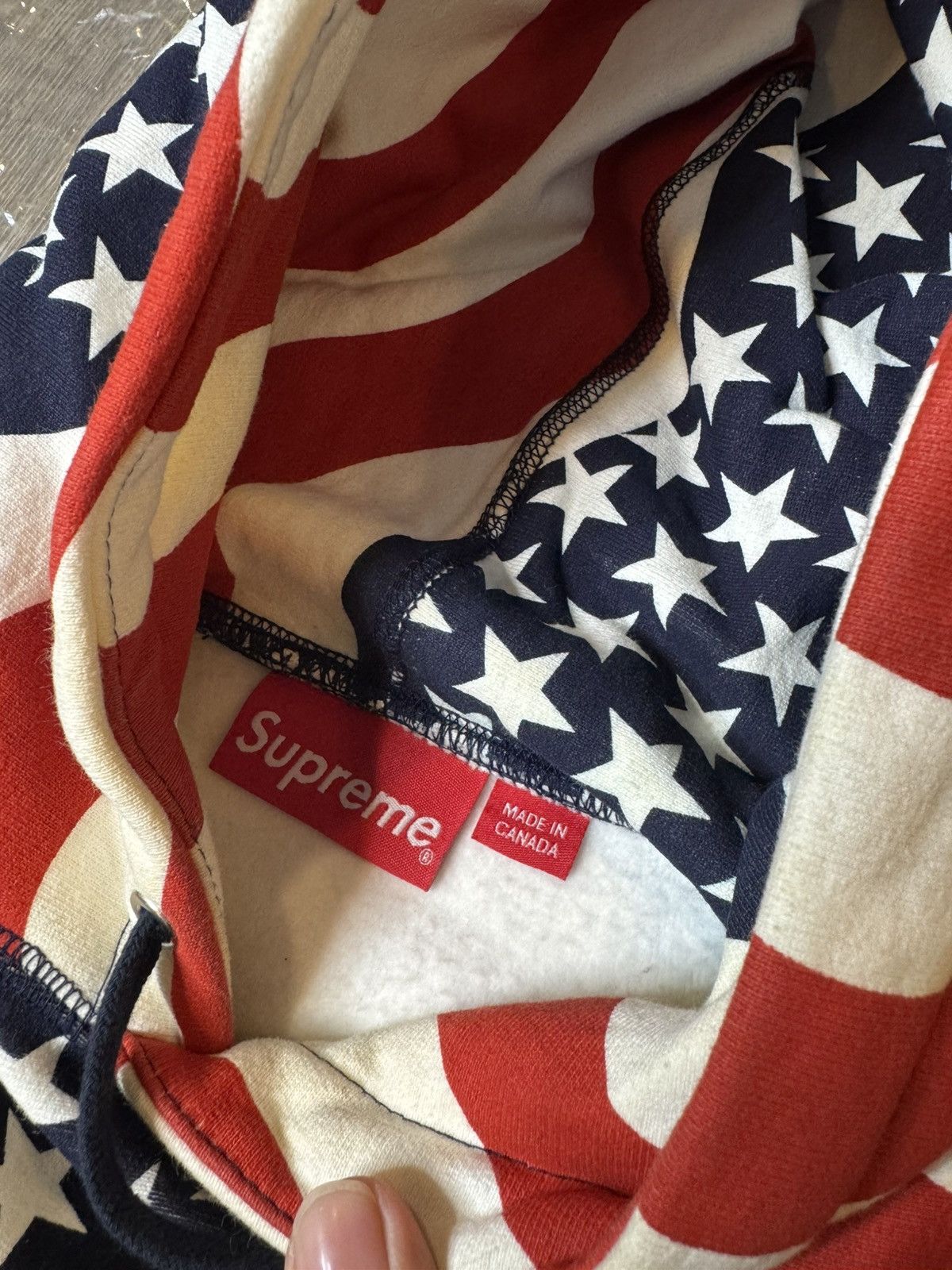 Supreme Supreme Box Logo Hoodie FW14 Size S American Flag Pattern Size US S / EU 44-46 / 1 - 7 Thumbnail
