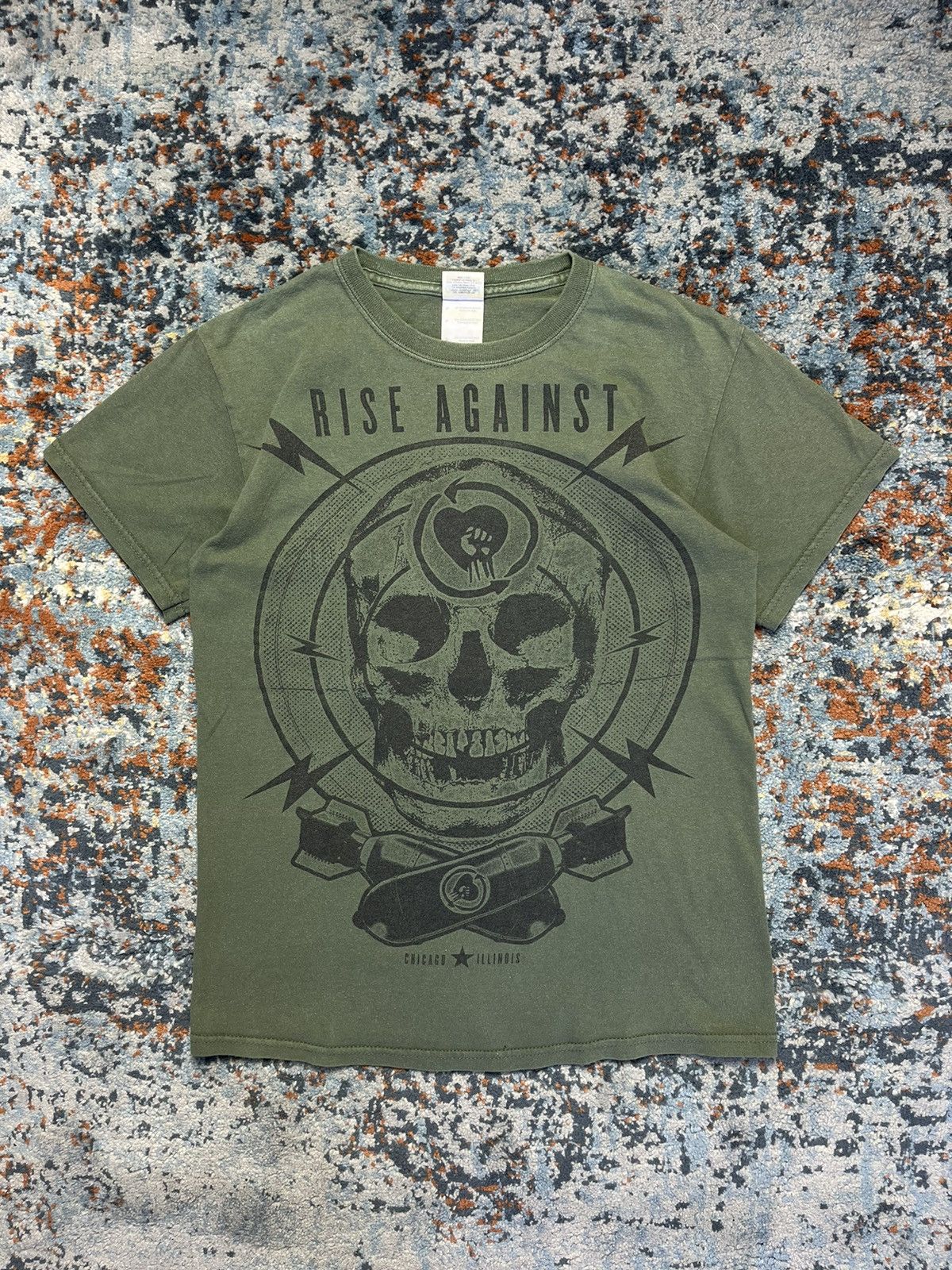 Band Tees × Vintage Vintage 00s Rise Against skull graphic band tee Size US S / EU 44-46 / 1 - 1 Thumbnail