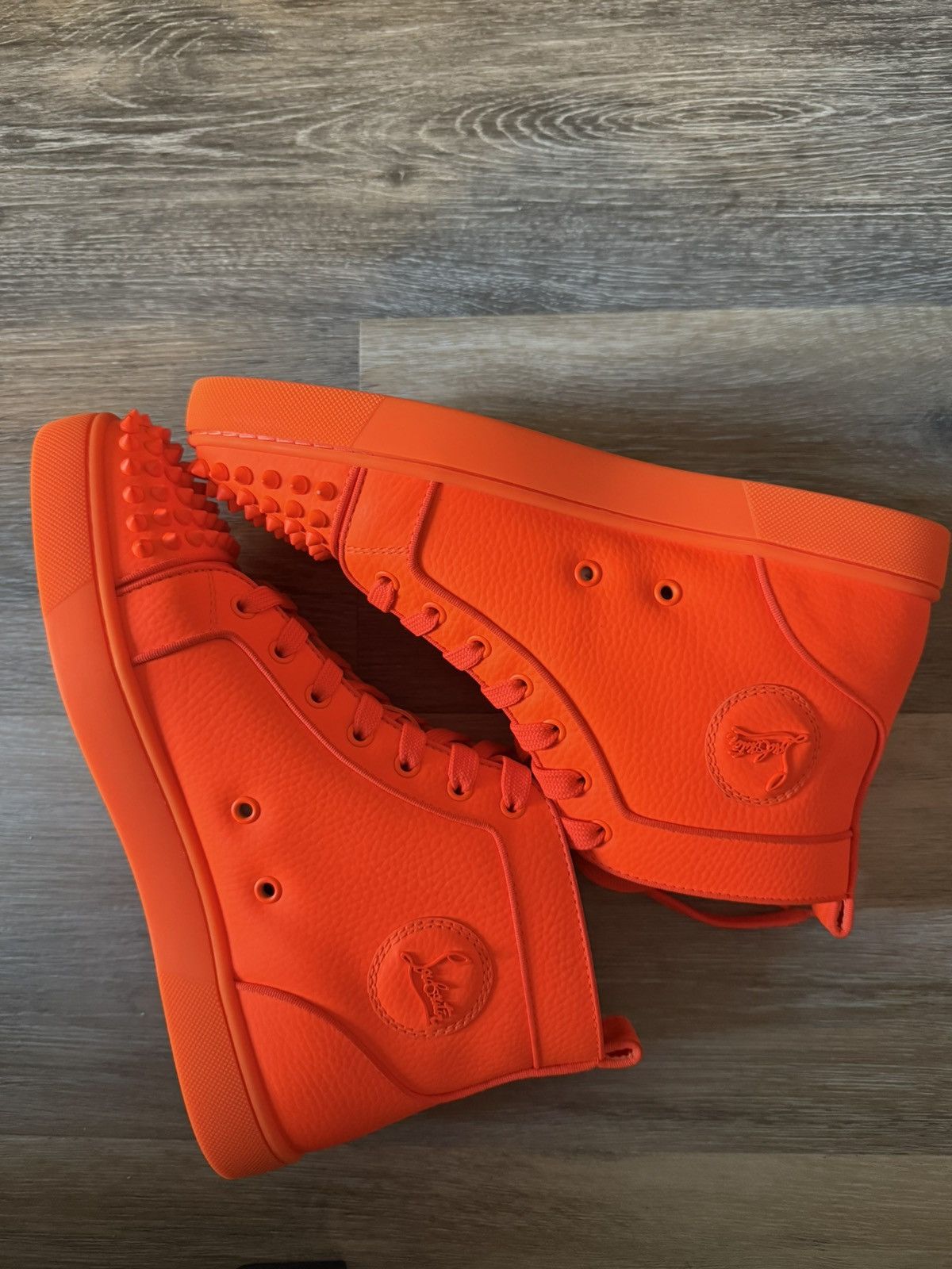 Christian Louboutin Christian louboutin -neon orange high top sneakers Size US 9 / EU 42 - 5 Thumbnail