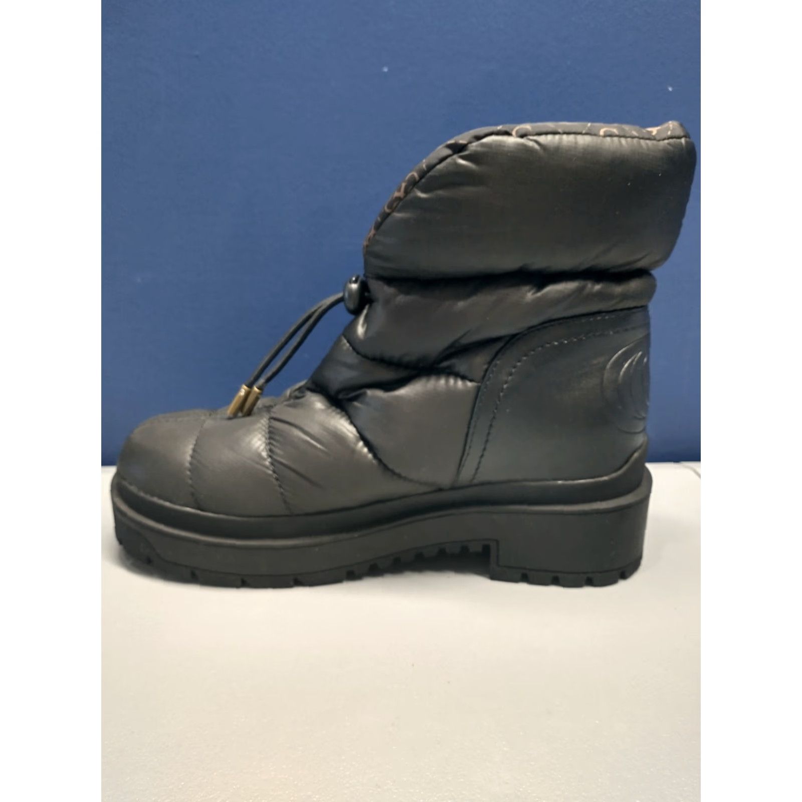 Guess GUESS Winter Ankle Snow Boots Womens Size 6.5 Black Leather Puffer Pull On New without box Size US 7 / IT 37 - 4 Thumbnail