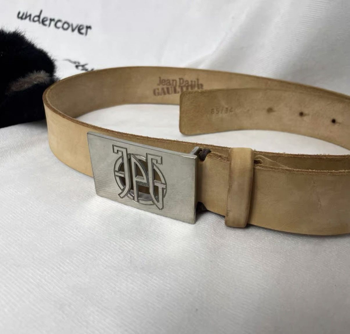 Jean Paul Gaultier Jean Paul Gaultier Box Logo Leather Belt J29 Size ONE SIZE - 4 Thumbnail