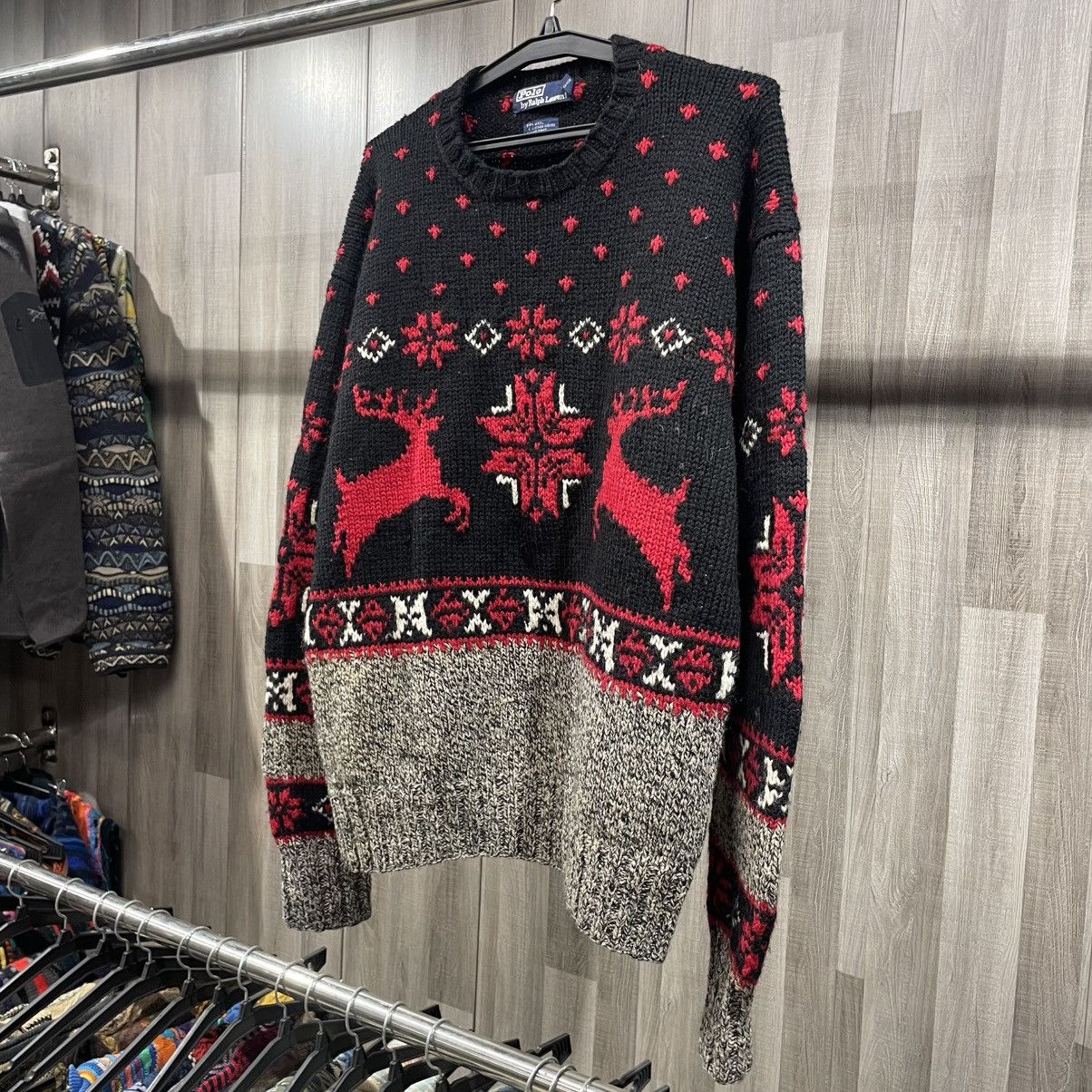 Ralph Lauren Vintage Polo Ralph Lauren Hand Knit Wool Reindeer Sweater Size US XL / EU 56 / 4 - 3 Thumbnail