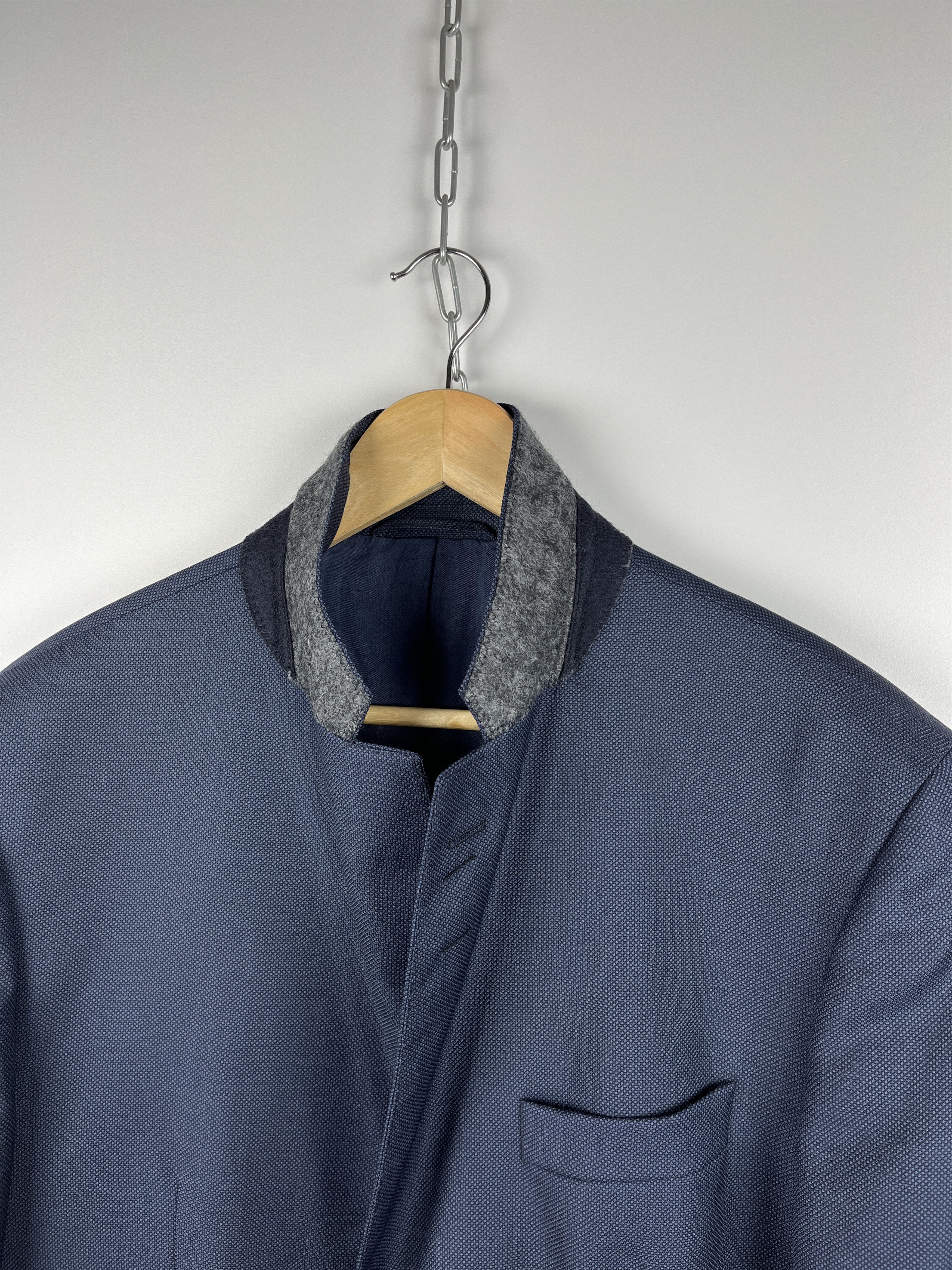 Hackett Hackett London Indigo Birdseye Wool Blazer Jacket Size 46R - 8 Thumbnail