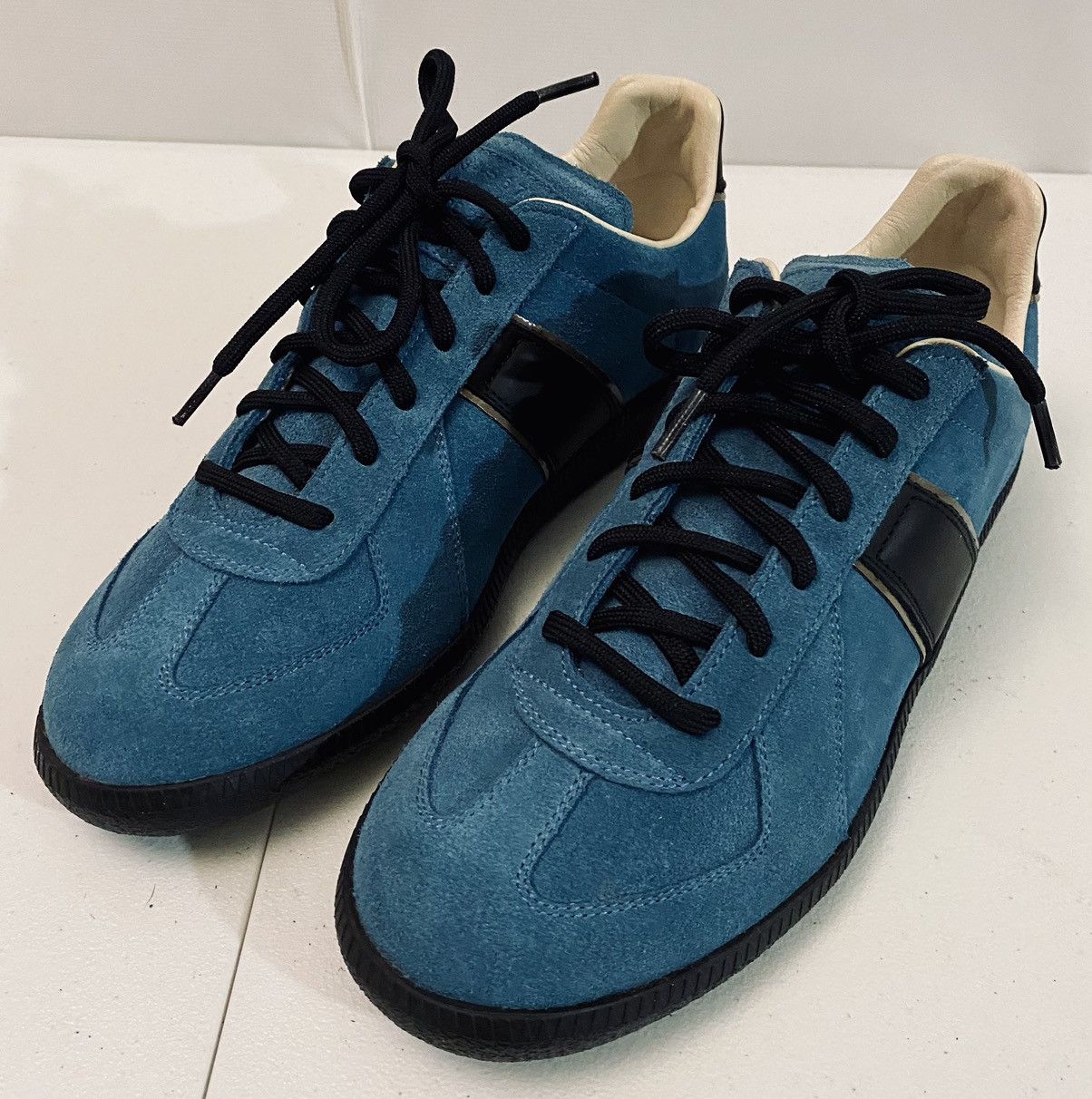 Maison Margiela Maison Margiela 22 🇮🇹 Teal Brush Suede Single Stitch GATs New Size US 7 / EU 40 - 14 Thumbnail