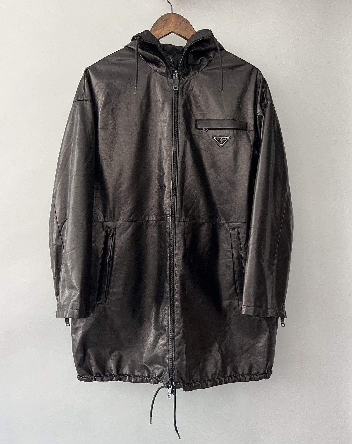 Prada Reversible leather and nylon Prada jacket | Grailed