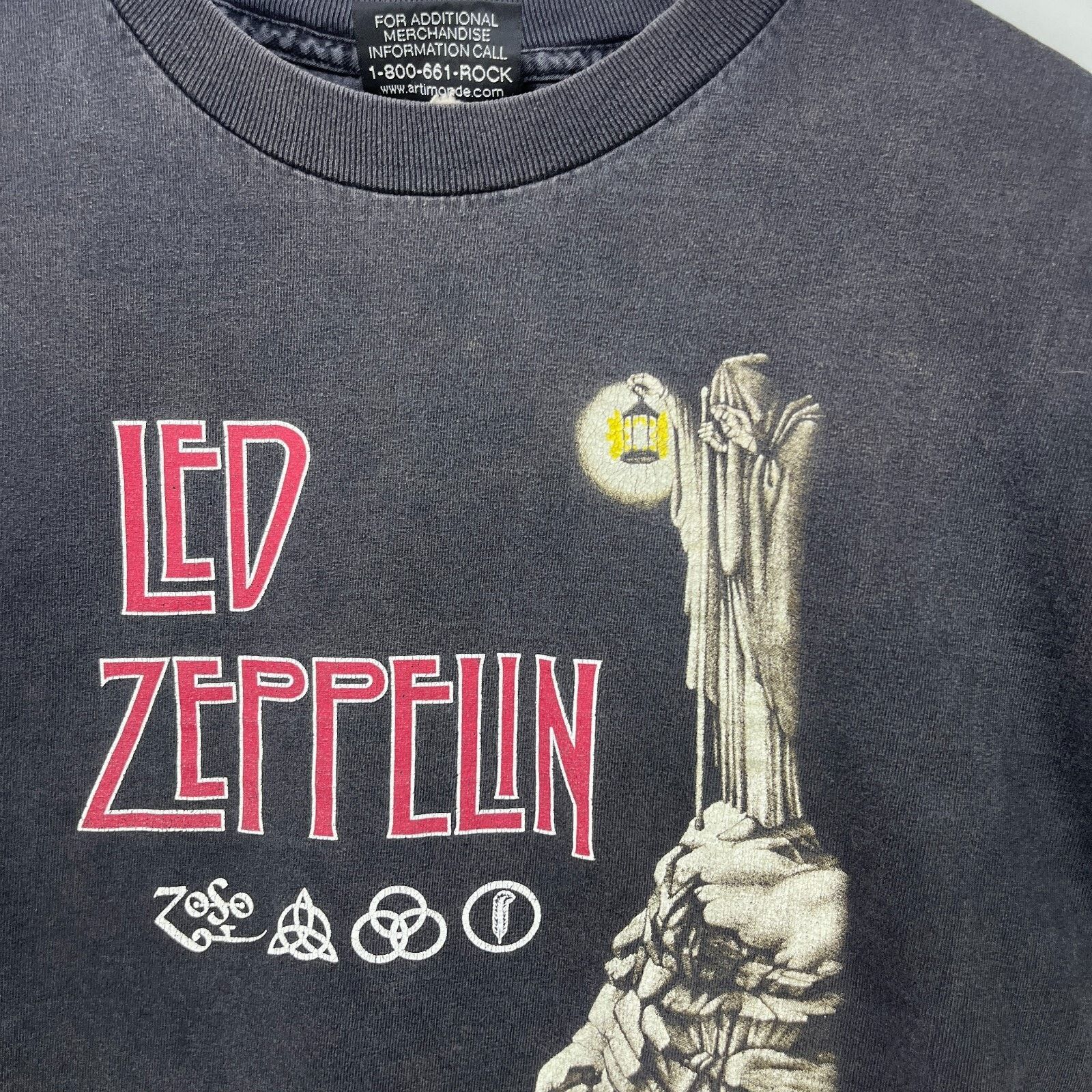 Vintage Vintage Led Zeppelin Band Large Artimonde Stairway To Heaven Size US L / EU 52-54 / 3 - 3 Thumbnail