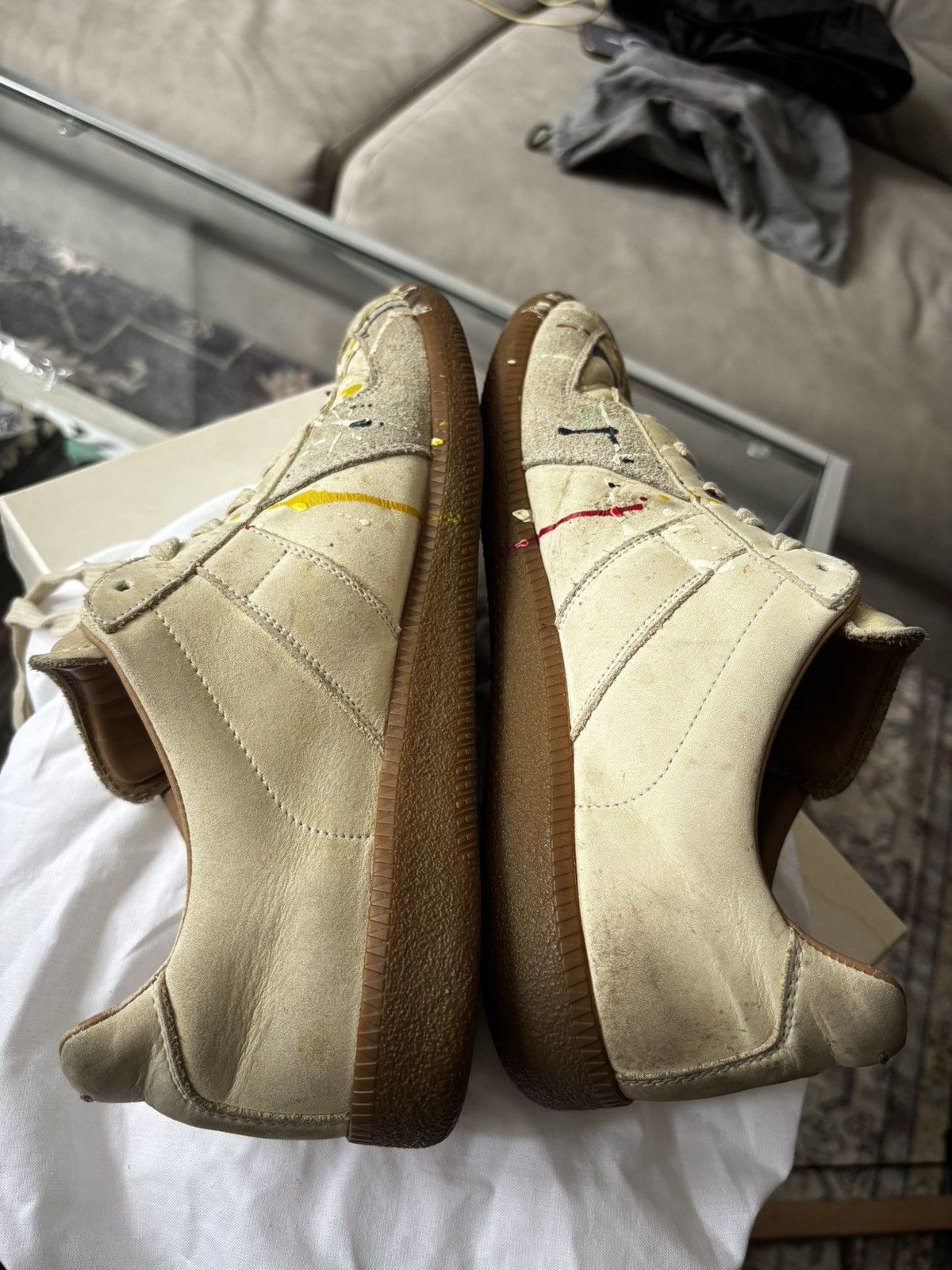 Maison Margiela Maison margiela paint splatter sneakers size 40(8) Size US 8 / EU 41 - 9 Thumbnail