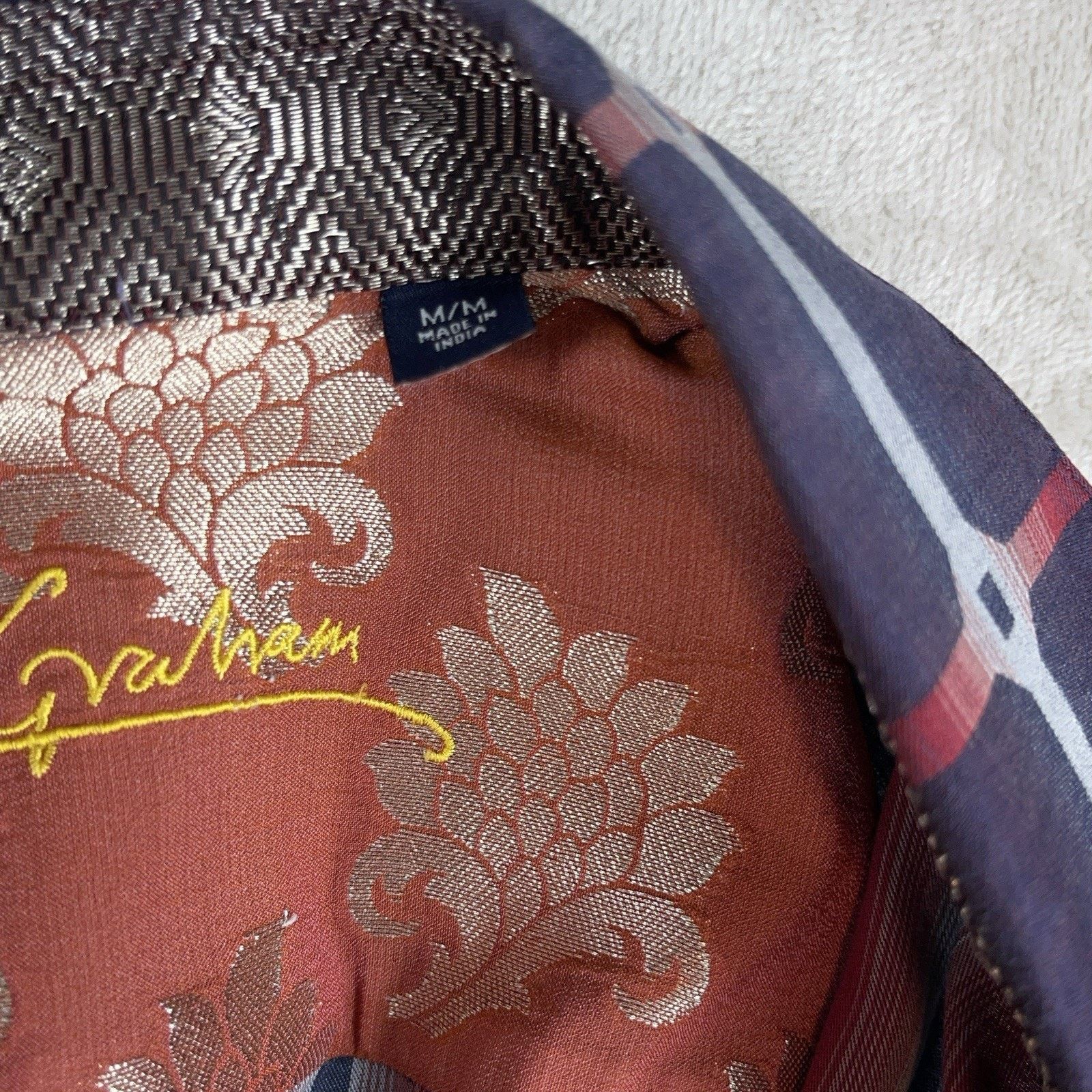 Robert Graham Robert Graham Shirt Embroidered Snowflake Grid Flip Cuff Size US M / EU 48-50 / 2 - 5 Thumbnail