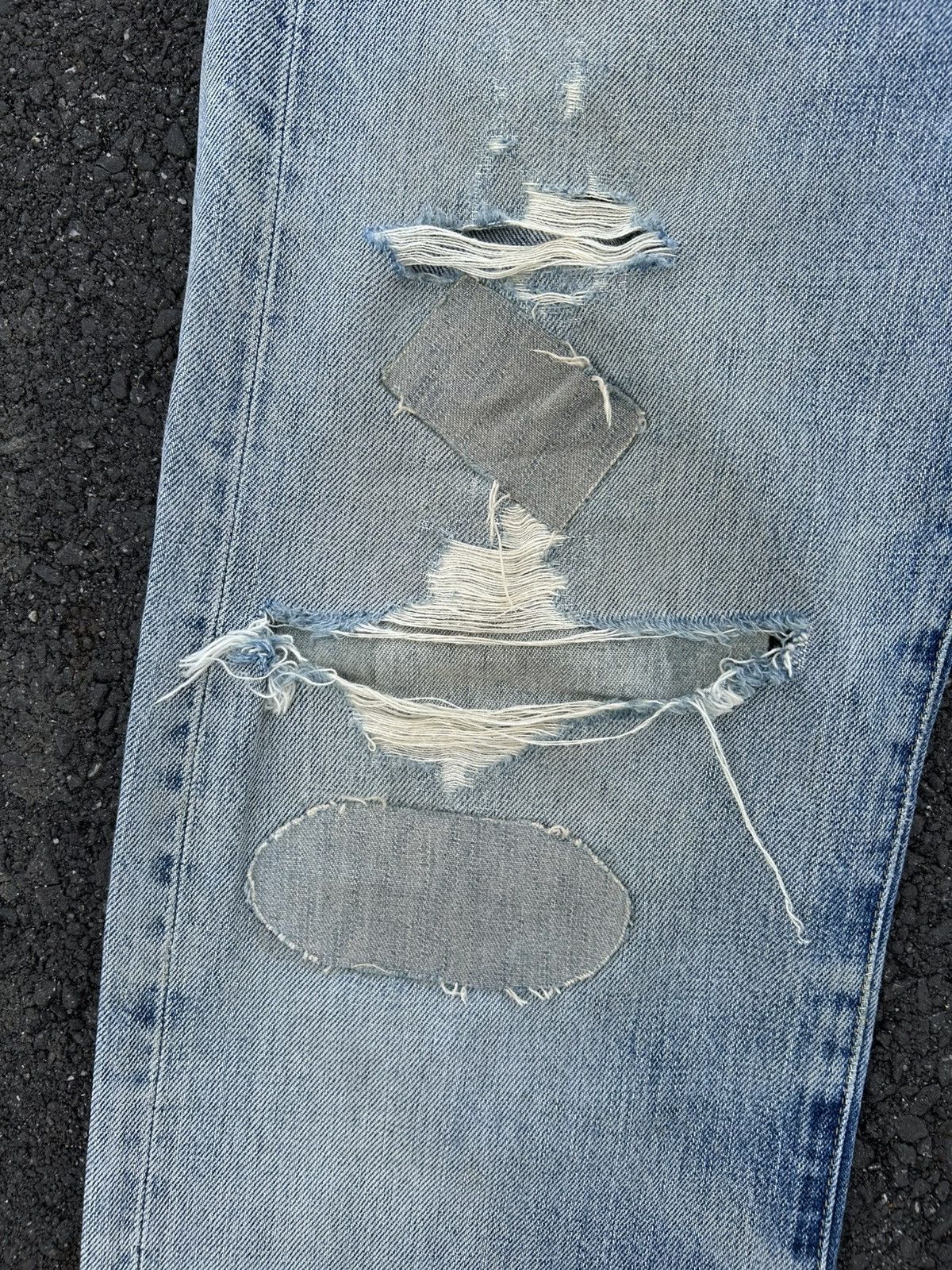 Kapital Thrashed Vintage Levis big E Selvedge Denim Jeans Size US 30 / EU 46 - 7 Thumbnail