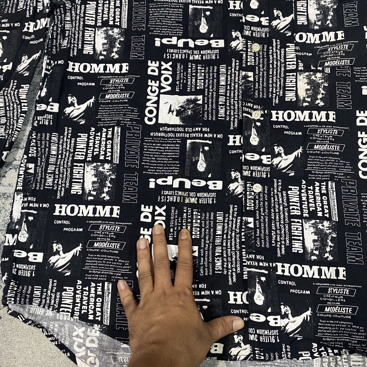 Japanese Brand × Vintage Vintage Brick Light NewSPaper Full Print Button Up Size US L / EU 52-54 / 3 - 3 Thumbnail