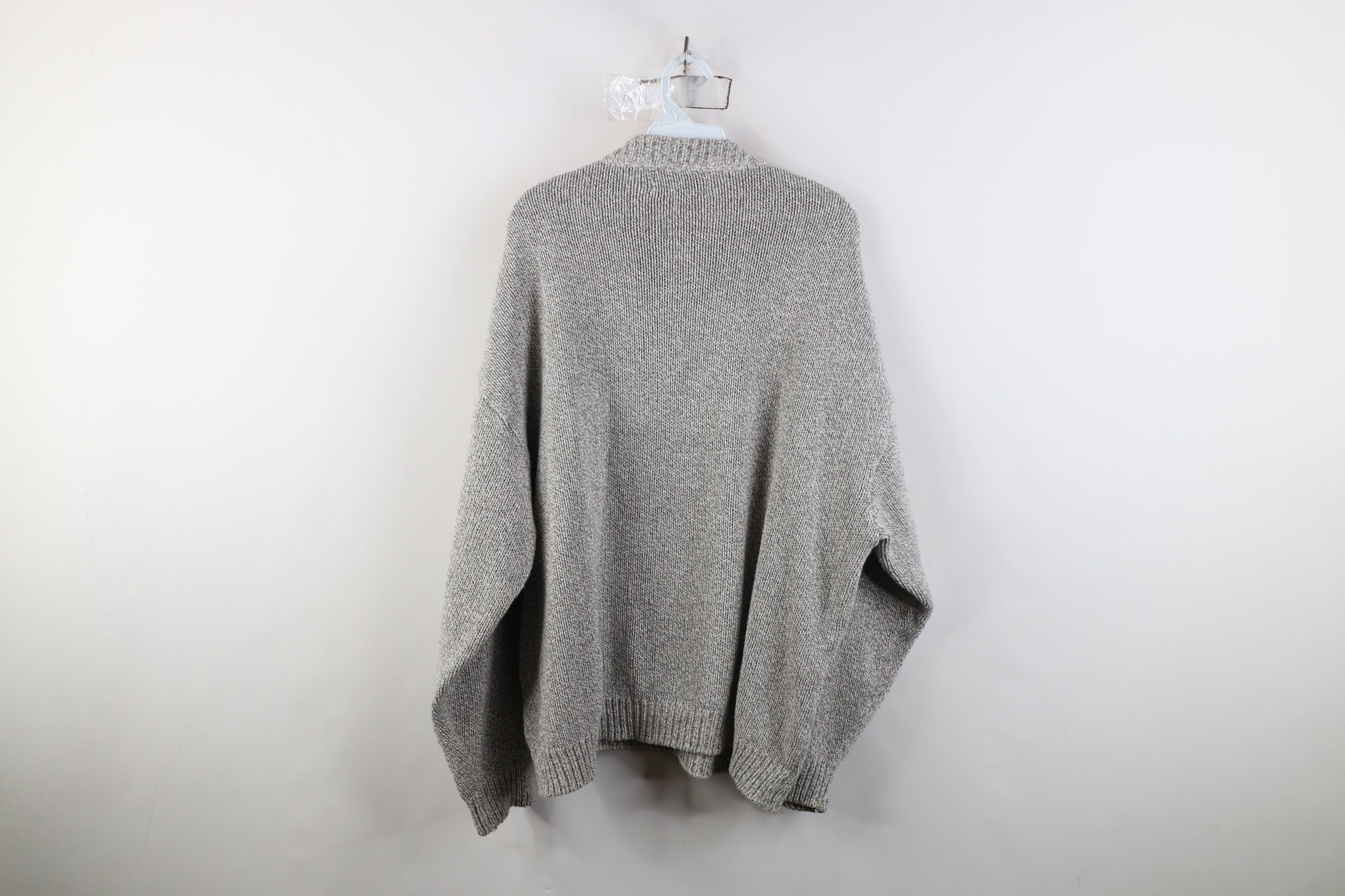 Vintage Vintage 90s Streetwear Ribbed Knit Henley Sweater Gray USA Size US XL / EU 56 / 4 - 8 Thumbnail