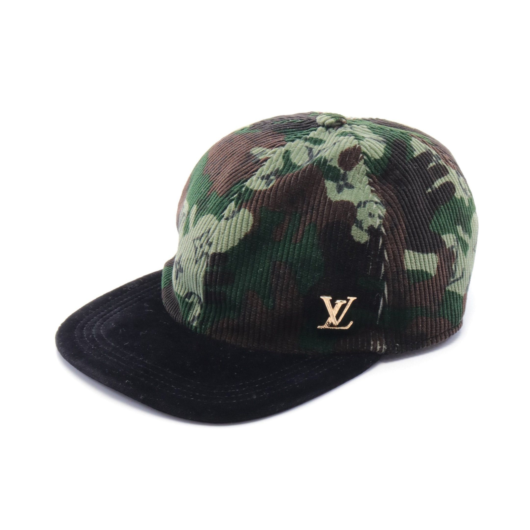 Louis Vuitton Louis Vuitton Casquette Easy Fit Monogram Cap Camouflage Corduroy Velor Green Black Multicolor Size ONE SIZE - 1 Thumbnail