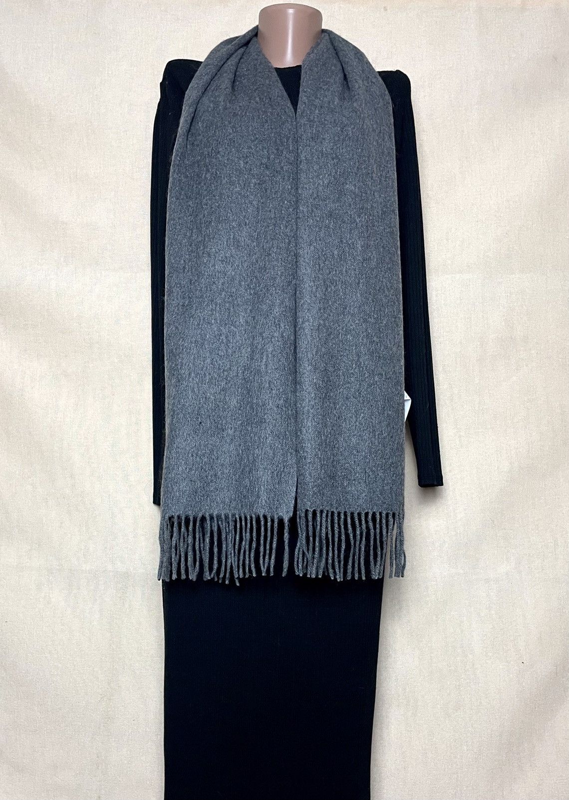 Vintage Cash-mere grey cashmere scarf Size ONE SIZE - 1 Thumbnail
