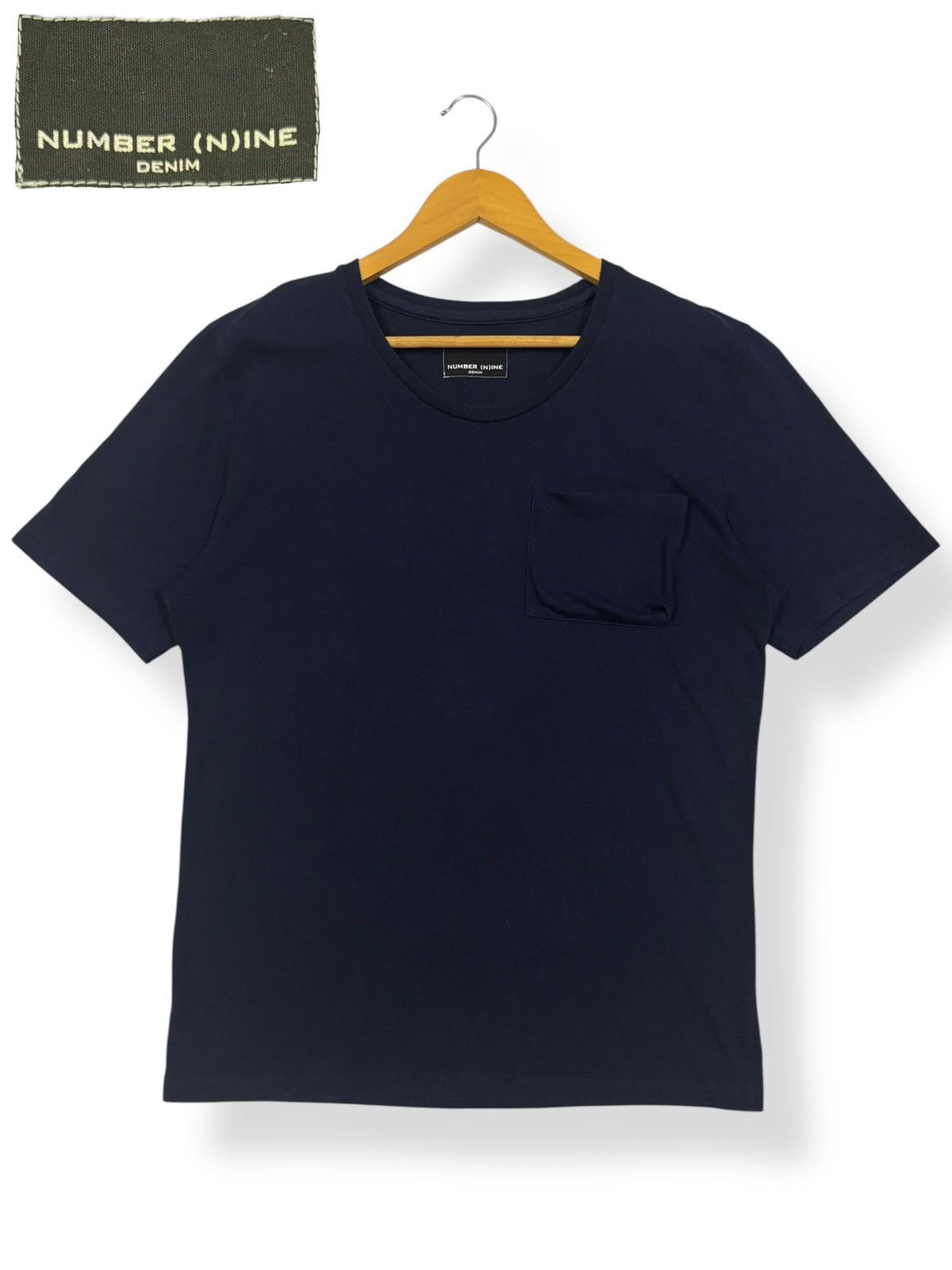 Number (N)ine Vintage Number (N)ine Denim Plain Dark Navy Pocket T-shirt Size US M / EU 48-50 / 2 - 1 Thumbnail