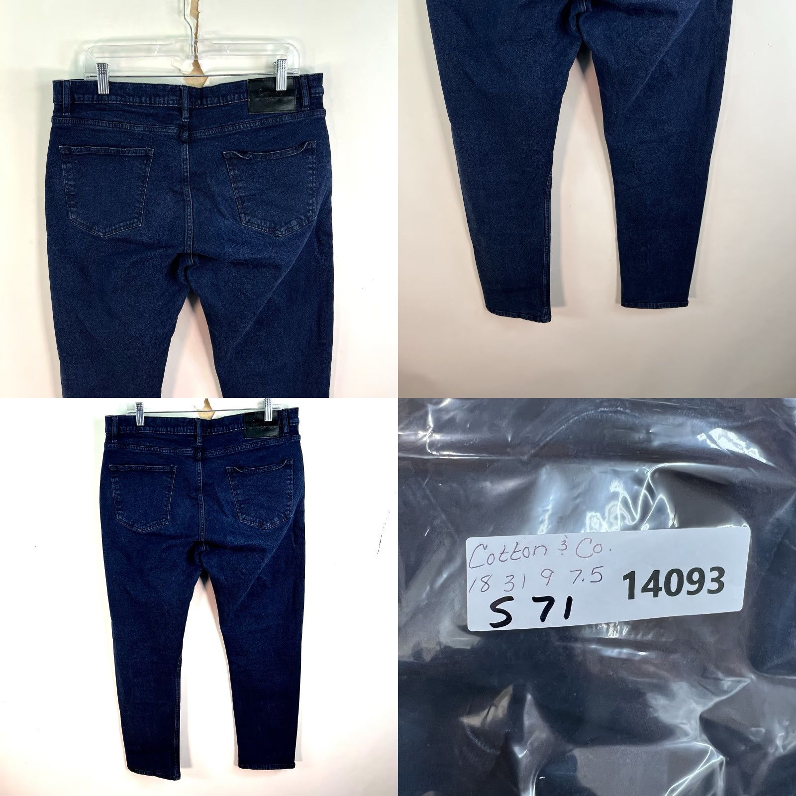 CO Cotton & Co Denim Jeans Mens Size 36 X 31 Blue Distressed Straight 90s Grunge USA 5-Pocket Regular Mens Size US 36 / EU 52 - 8 Thumbnail