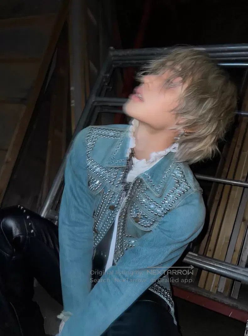 Saint Laurent Paris Saint Laurent Paris Crystal and Diamond Studs Denim Jacket Size US XS / EU 42 / 0 - 8 Thumbnail
