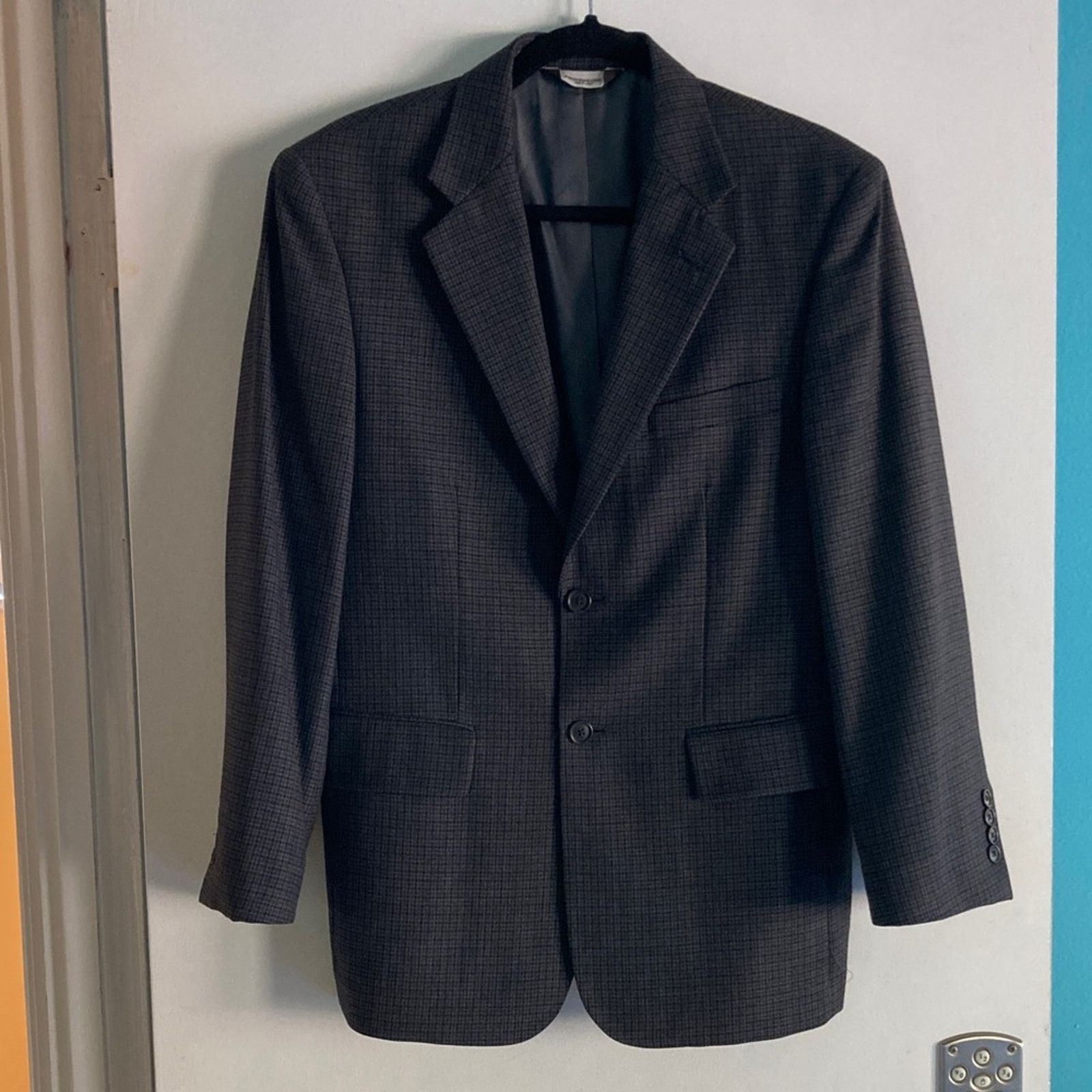 Pronto Uomo Pronto Uomo Mens Size 36 S Gray Herringbone Wool Blazer Size 36S - 2 Thumbnail