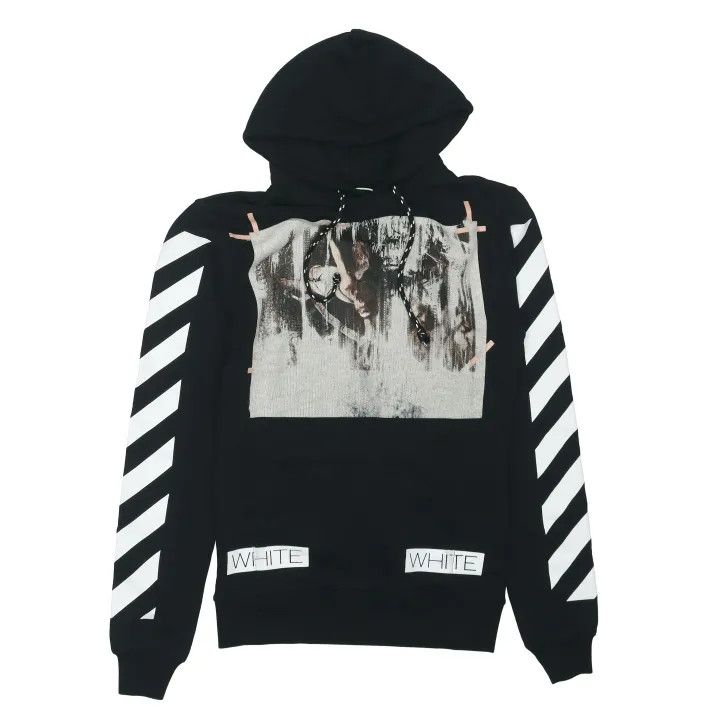 Off-White OFF-WHITE Black Hoodie with Graphic Print 0079 Size US XXS / EU 40 - 1 Thumbnail