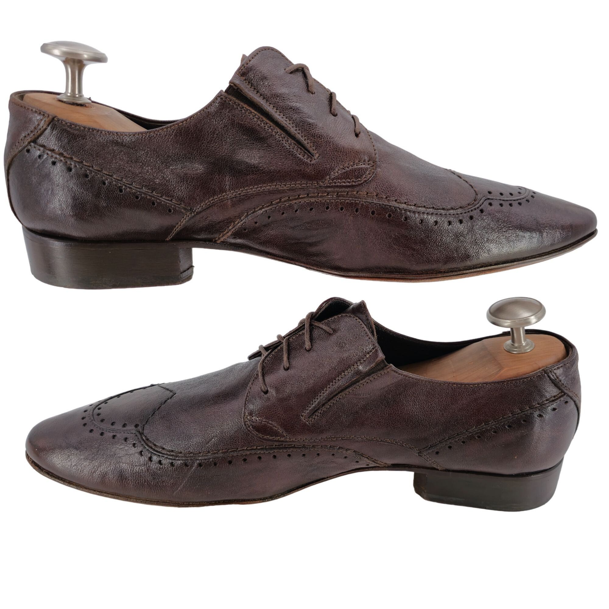 Other Italy Vito Della Mora Men Size 10 Unique Dark Brown Leather Size US 10 / EU 43 - 9 Thumbnail