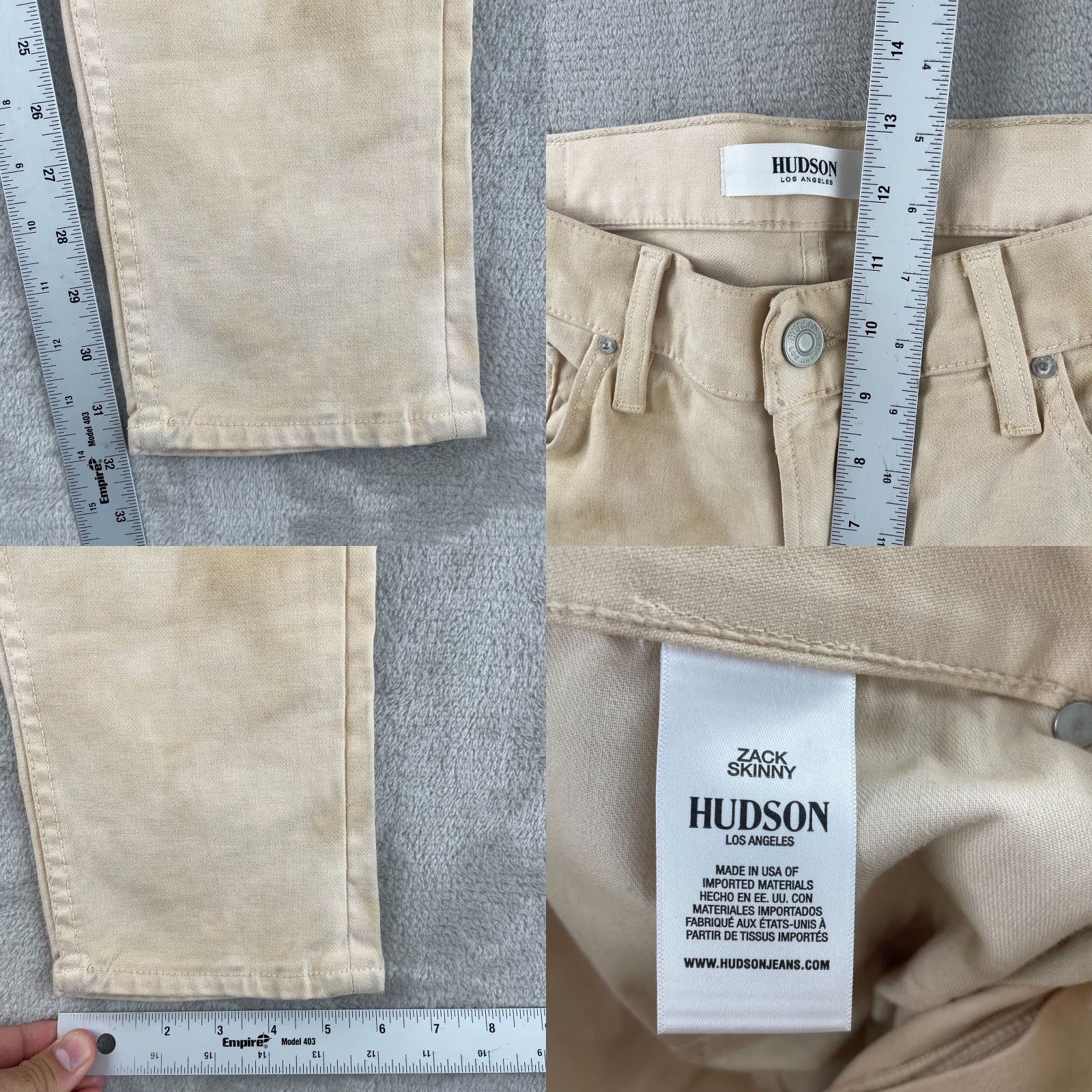 Hudson HUDSON Jeans Men 34x32 Sand Fatigue Zack Skinny Premium NWT Jeans Mens Slim 34 32 Beige Denim 5-Pocket Style Skinny 90s? Size US 34 / EU 50 - 9 Thumbnail