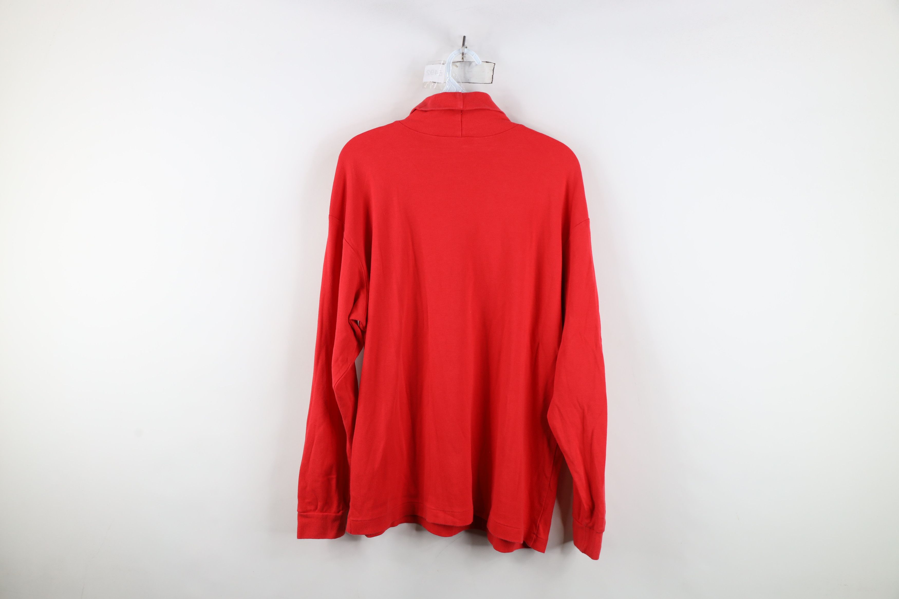 Gap Vintage 90s Gap Blank Long Sleeve Turtleneck T-Shirt Red USA Size US L / EU 52-54 / 3 - 11 Thumbnail